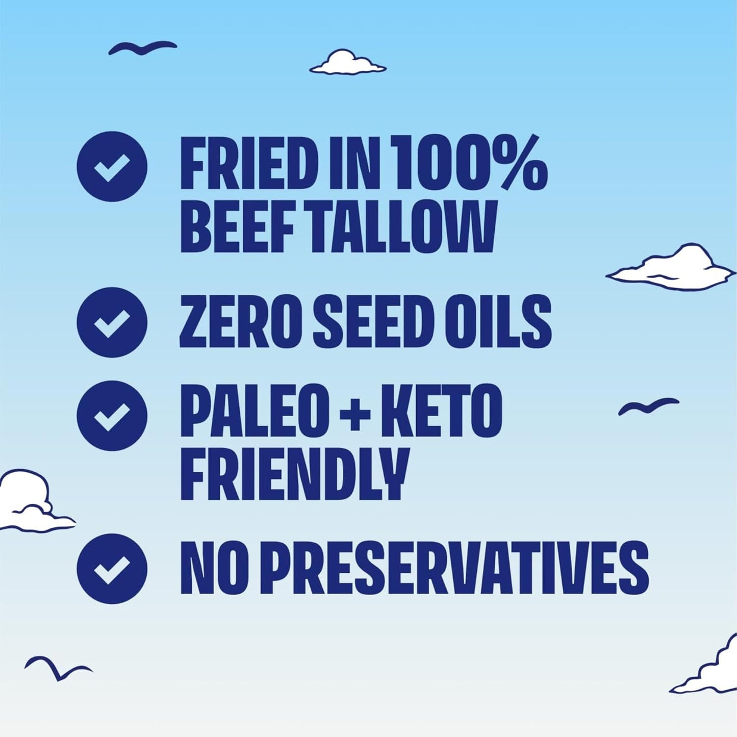 Tasty Nate’s Beef Tallow Potato Chips - Original Sea Salt, Fried in 100% Beef Tallow - Seed Oil Free Chips, Paleo Snacks for Adults, 7oz Bag - Pack of 2