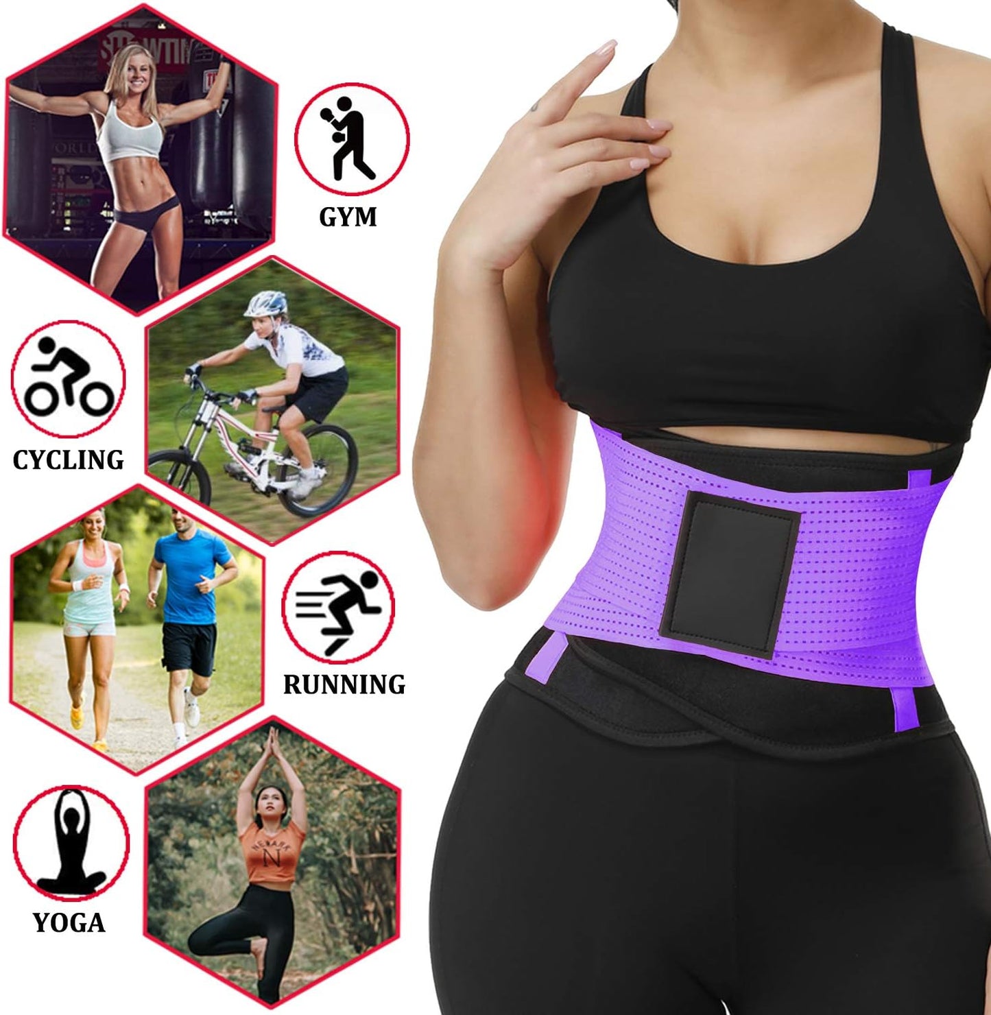 VENUZOR Waist Trainer Belt for Women - Waist Cincher Trimmer - Slimming Body Shaper Belt - Sport Girdle Belt (UP Graded)