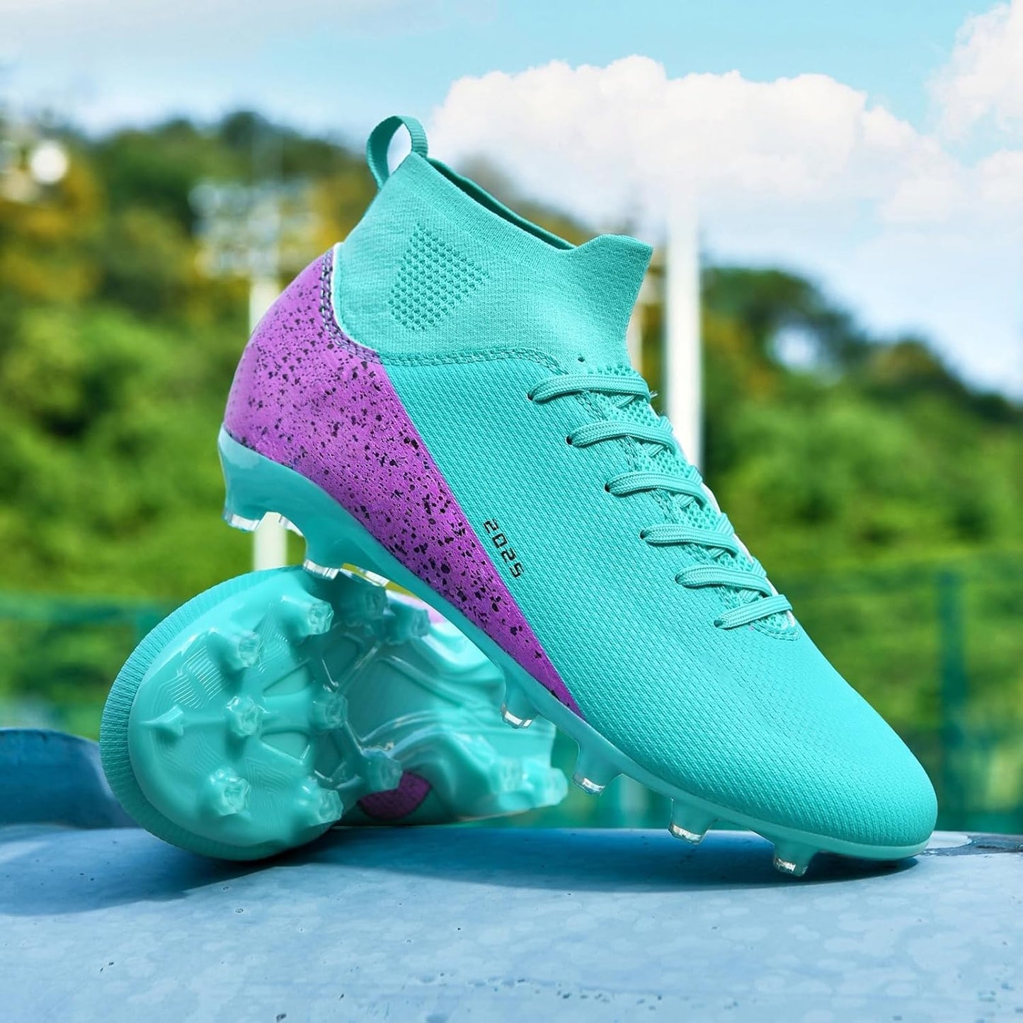 Soccer Cleats for Mens Womens Indoor Soccer Shoes Unisex Baseball Turf Shoes Youth Rugby Shoes Adult AG FG TF Football Boots Wide Training Sneaker