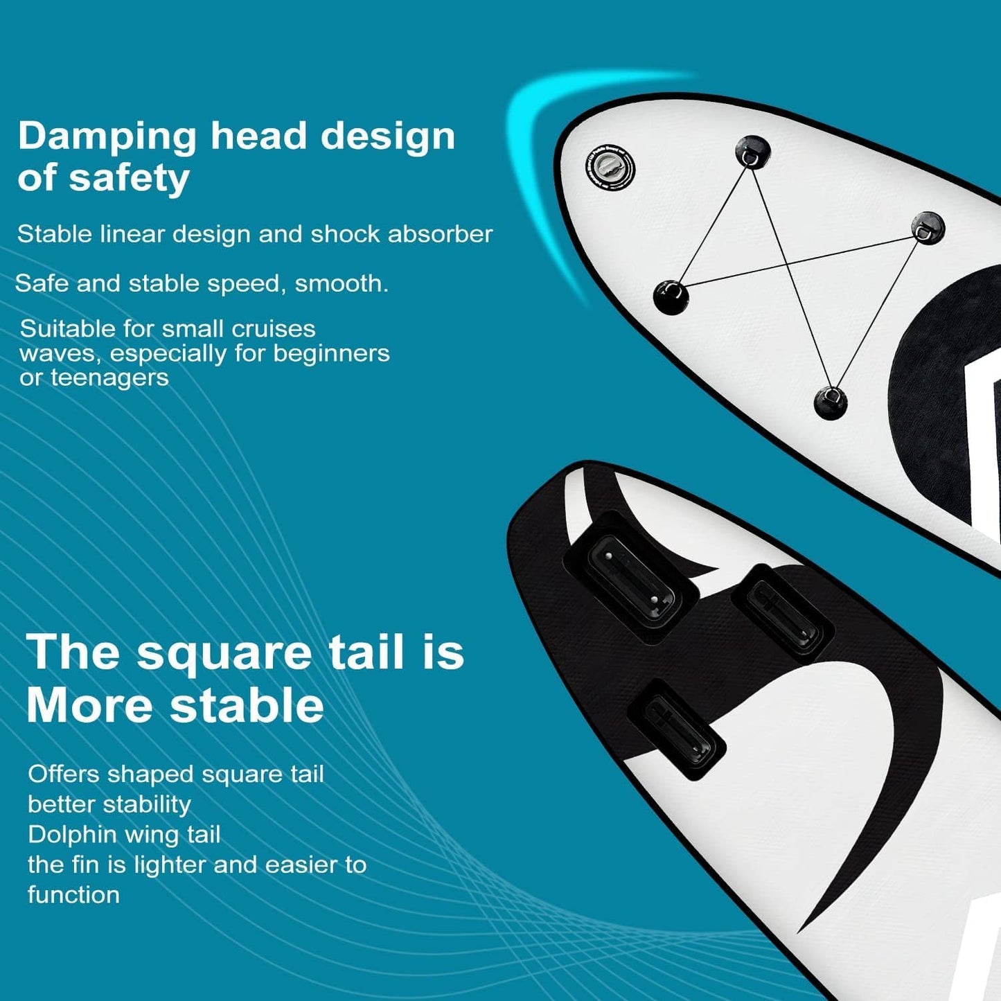 Inflatable Stand Up Paddle Board 10‘x30‘‘- Ultra-Light SUP with Backpack, Pump, Paddle, Coil Leash, 3 Fins, Repair Kit, Stable Design, Non-Slip EVA Deck for Adults & Youth