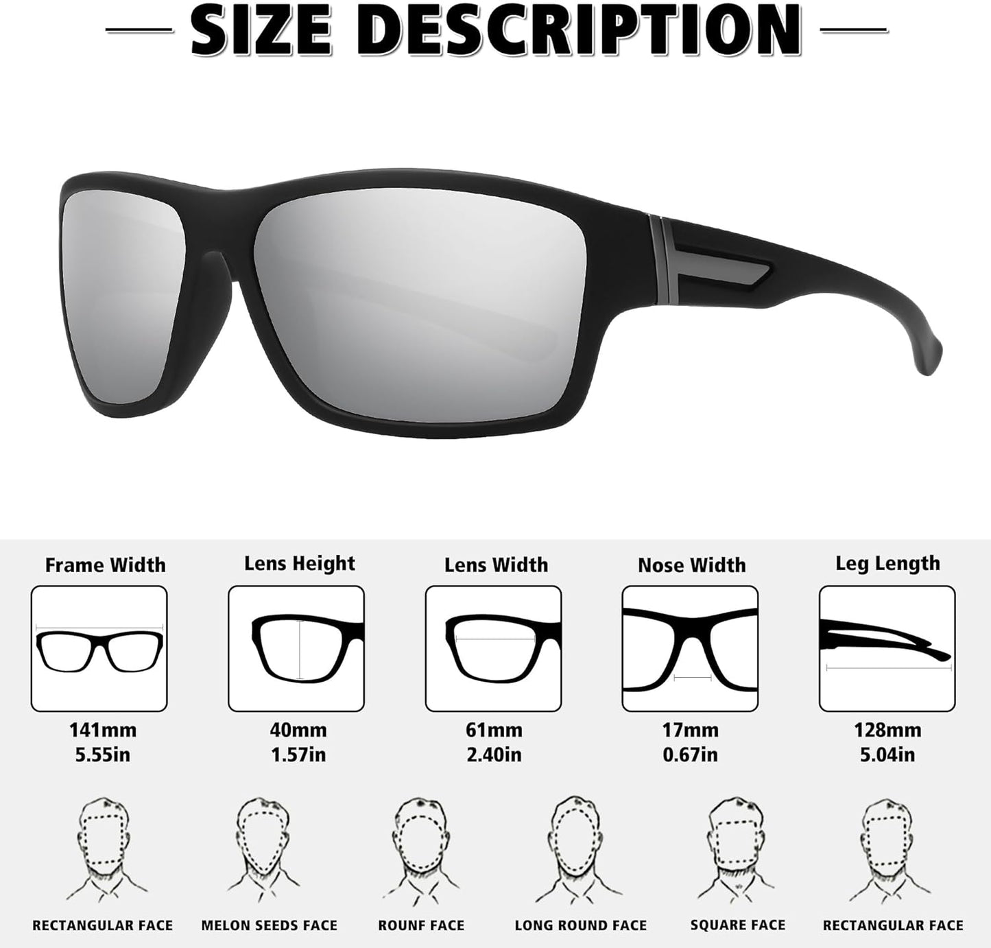 STORYCOAST Polarized Sports Sunglasses for Men Women Unbreakable Frame Cycling Fishing Driving