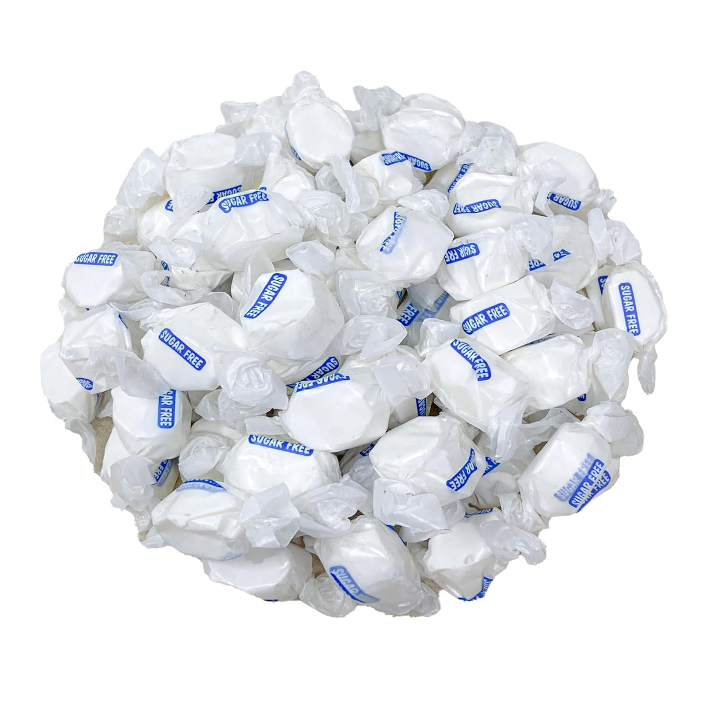 Sugar Free Vanilla Salt Water Taffy - 1lb (16oz) Bulk Bag Individually Wrapped Soft & Chewy Nut Free, Gluten Free, Diabetic & Keto Friendly Gourmet Candy For Taffy Lovers