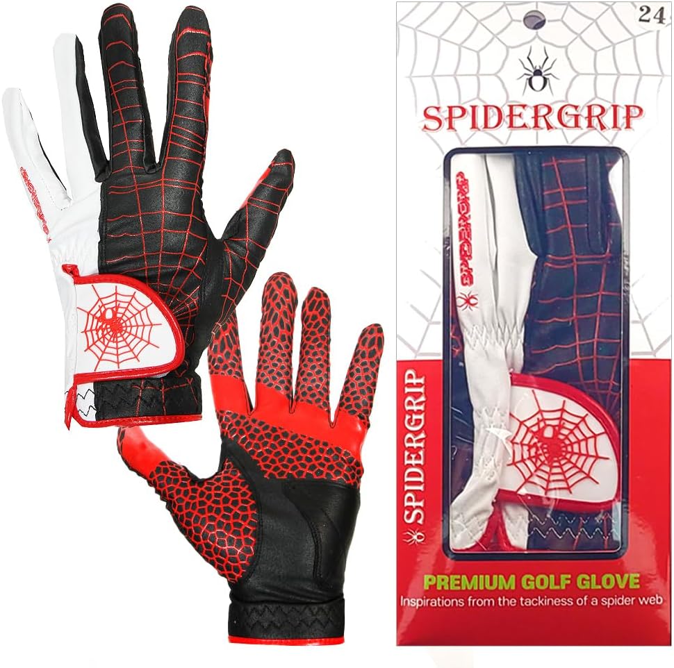 J&S Sporting Spider Grip Nonslip Golf Gloves for Men, Mens Golf Glove for Right Handed Golfer