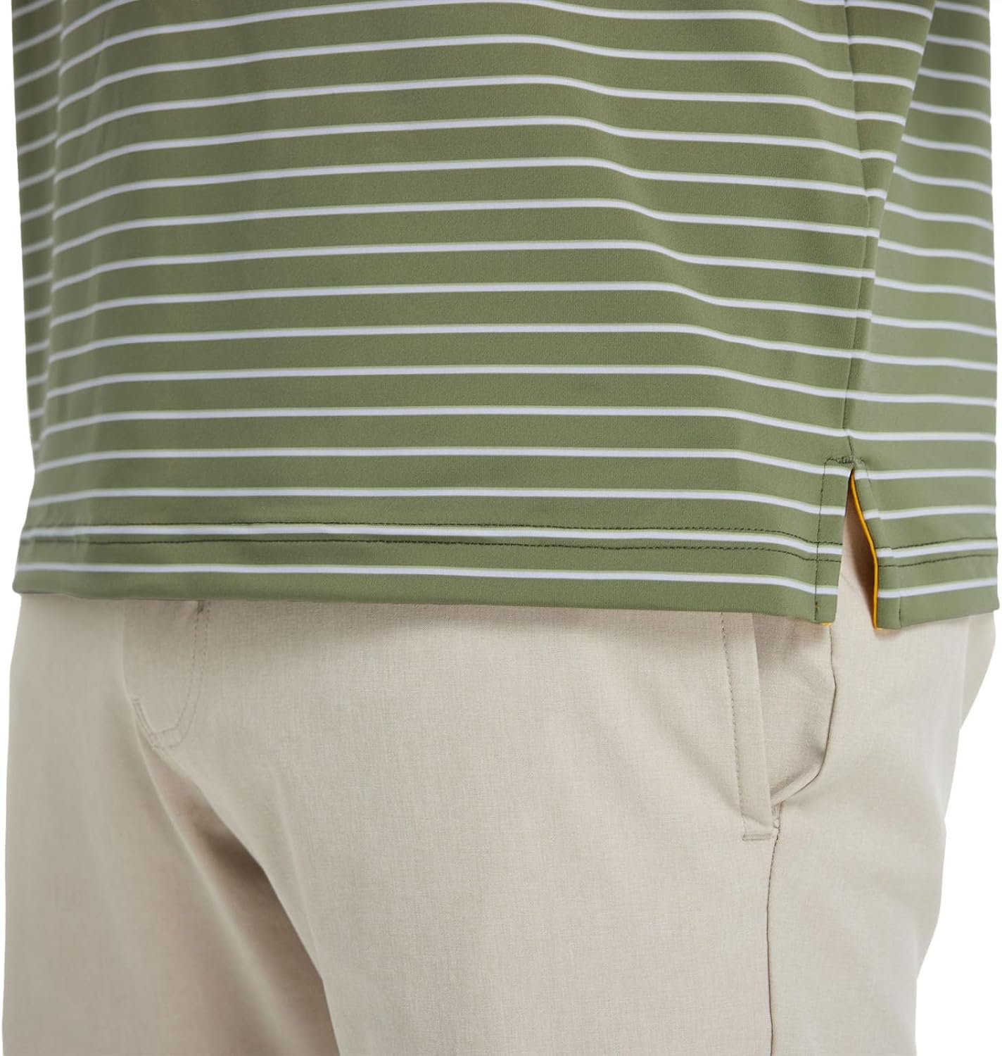 M MAELREG Golf Shirts for Men Moisture Wicking Striped Polo Performance Dry Fit Business Sports Mens Polo Shirts Short Sleeve