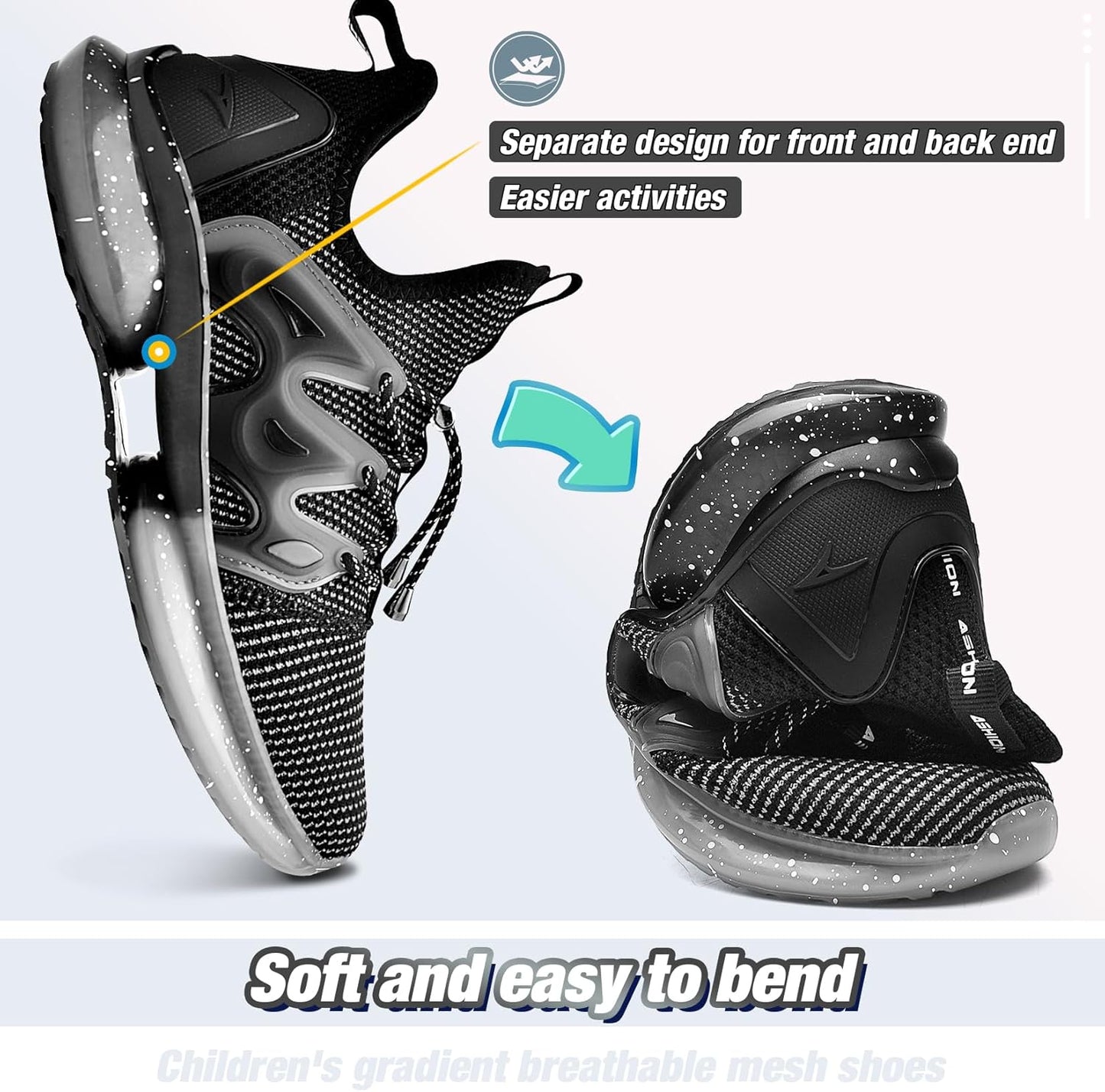 WETIKE Boy's Shoes Mesh Slip on Lightweight Running Sneakers