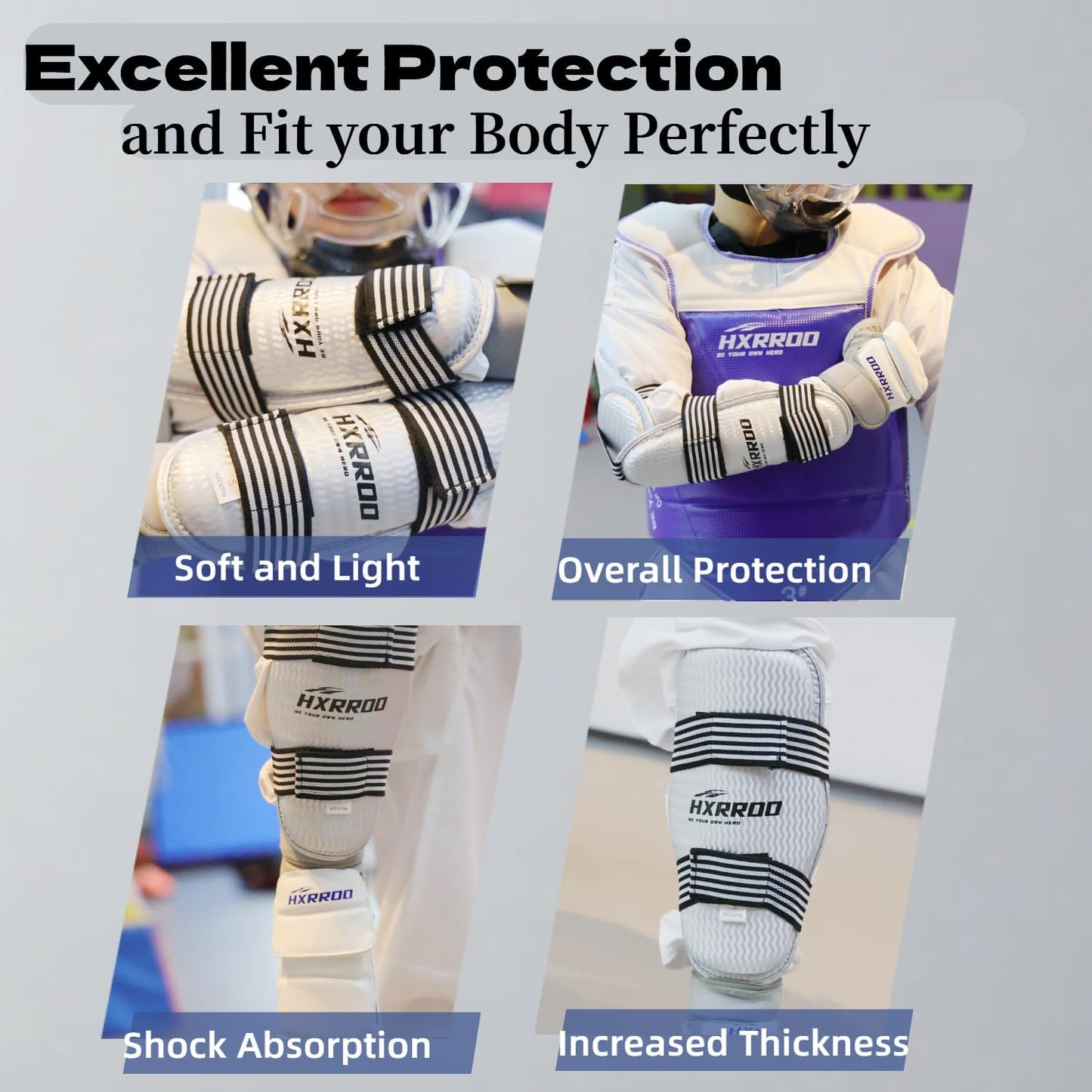 Taekwondo Shin Guards Arm Guard Protector Set for Kickboxing Martial Arts Taekwondo Karate Muay Thai Sparring Combat, Suitable for Children Teenagers and Adults