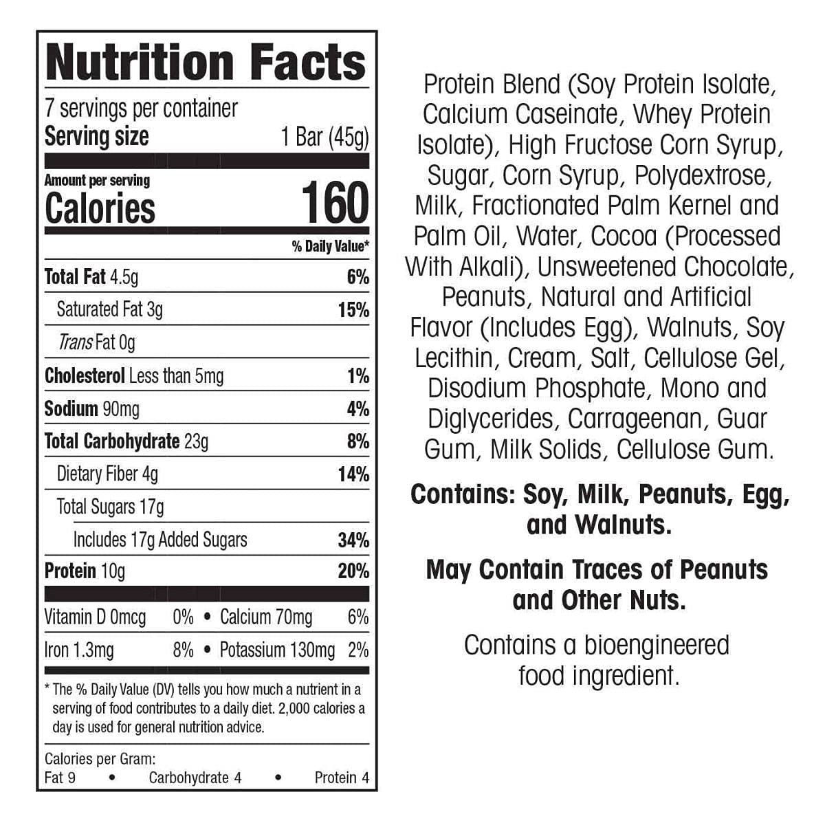 WonderSlim Protein Snack Bar, Caramel Brownie Nut, (7ct)