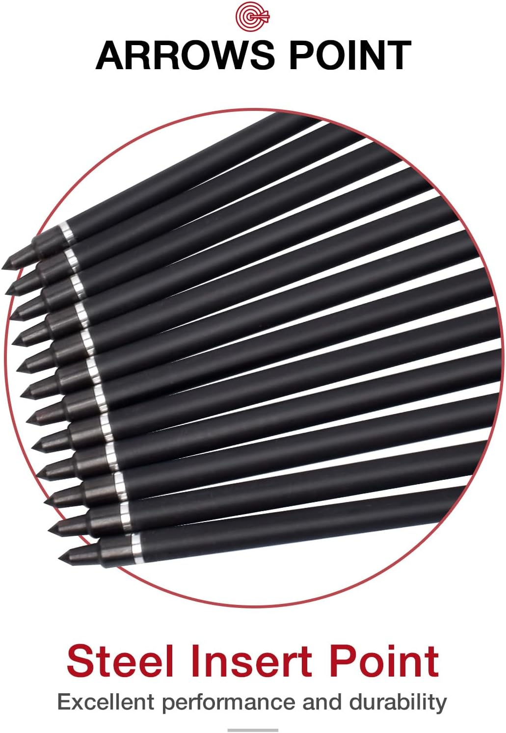 YLS 500 Spine Arrows 30 Inch Carbon Arrows 4" Turkey Feather Archery Target Practice Hunting Arrows with for Recurve Bow Long Bow