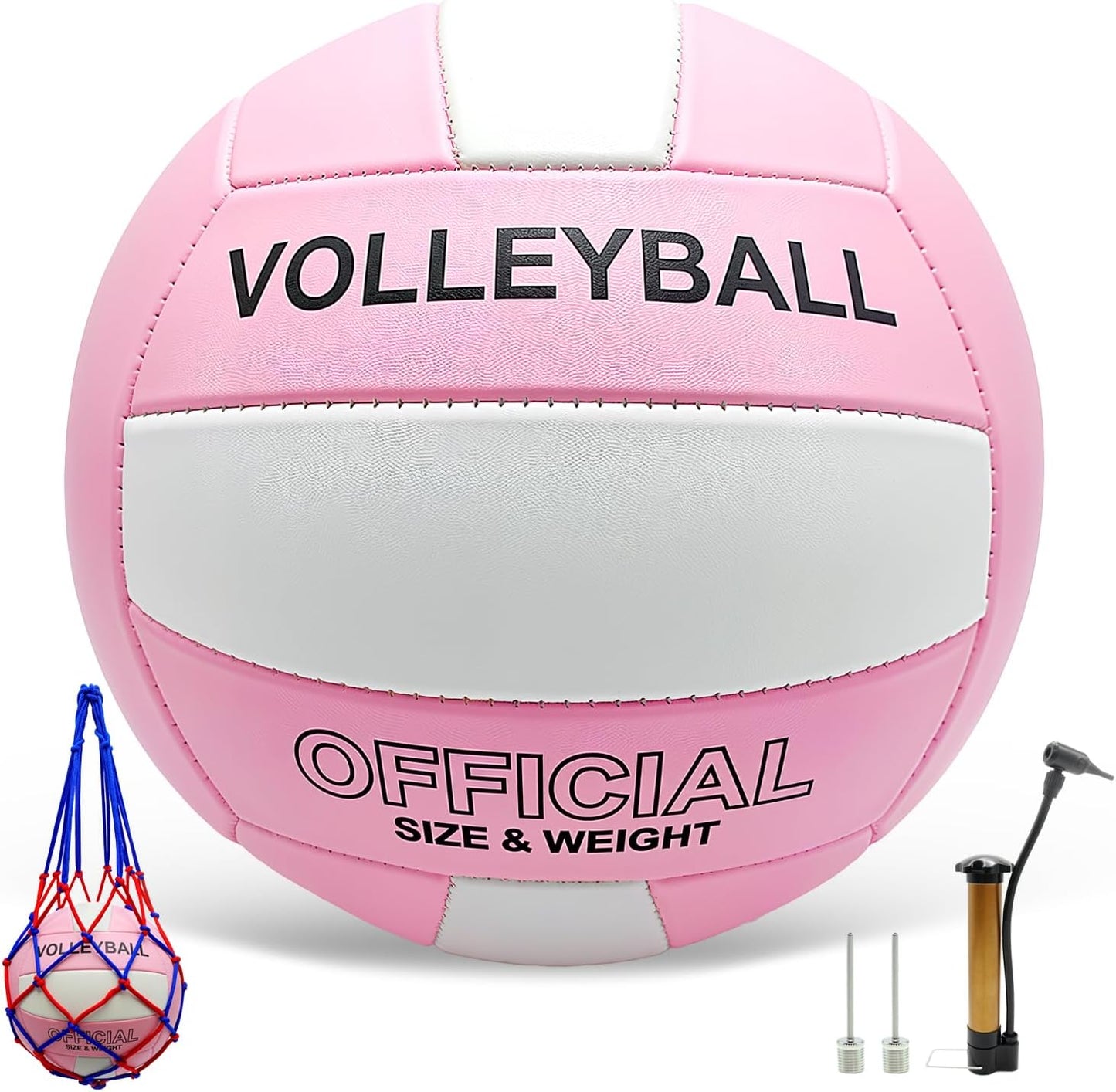 Volleyball Official Size 5 for Indoor Outdoor, Thicker PU Soft Volleyball Kit for Girls Boys Teenager Adults Beach Game Gym Training Beginner