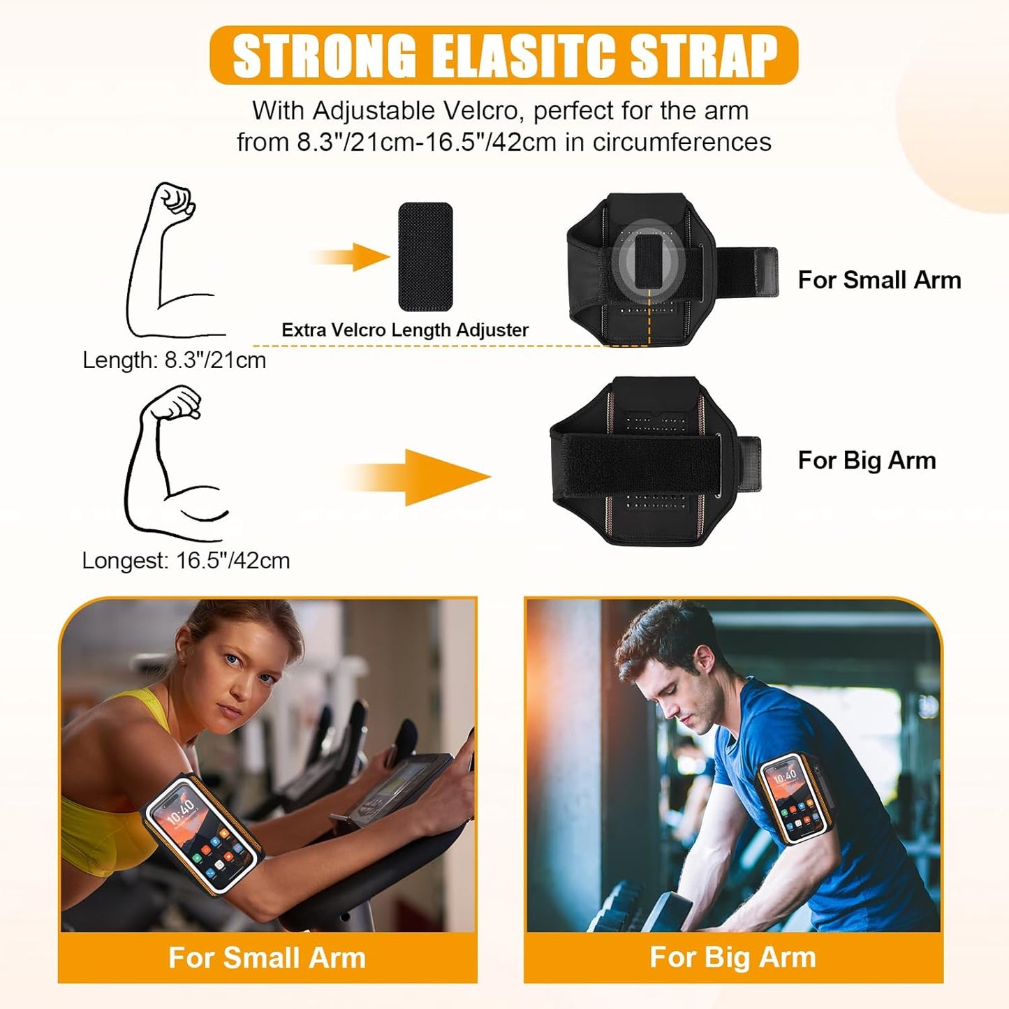 Running Armband for iPhone 15/14/13 Pro/Plus & Galaxy S20/S10, 3D Design Cell Phone Armband with Earphone Pouch Card Slot & Key Pockets, Water Resistant Sports Phone Holder Up to 6.9" Devices