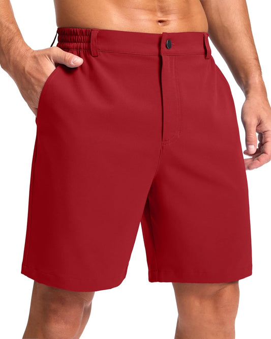 Pudolla Men's Casual Shorts 7"/9" Lightweight Golf Shorts with 3 Pockets Stretch Quick Dry Comfy Work Shorts