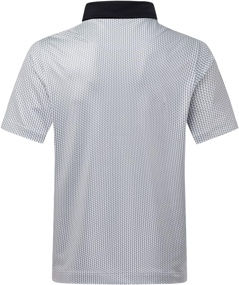 DEOLAX Mens Polo Shirts Fashion Print Mens Golf Shirt Dry Fit Mens Golf Polo Short Sleeve Quick Dry Funny Golf Shirt for Men