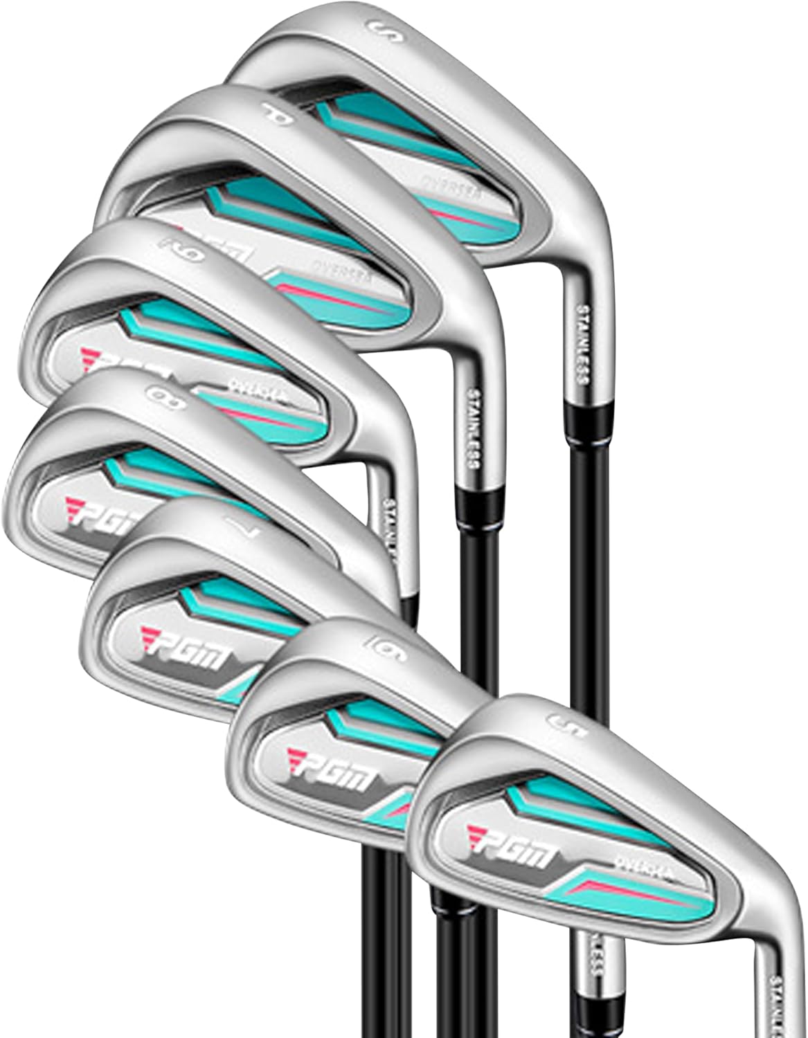 PGM Women's Oversea 9/12 Pieces Complete Golf Club Set with High-Strength Thin Face Design 460cc Driver