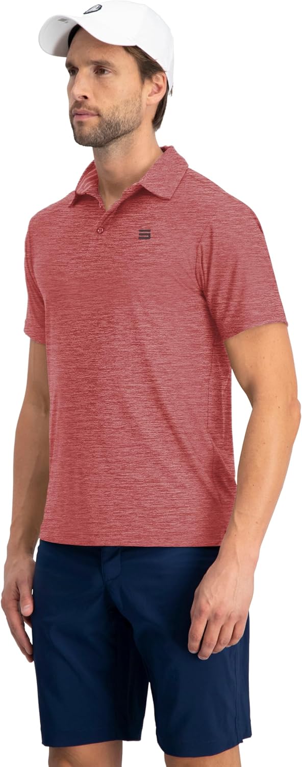 Three Sixty Six Golf Shirts for Men - Dry Fit Short-Sleeve Polo, Athletic Casual Collared T-Shirt