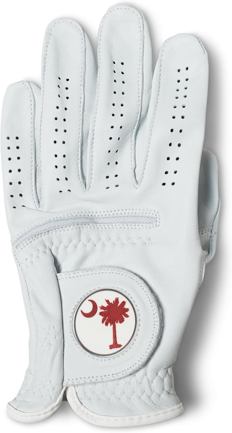 Palmetto Golf & Belts, Garnet Palmetto Tree, AAA Cabretta Leather Golf Glove
