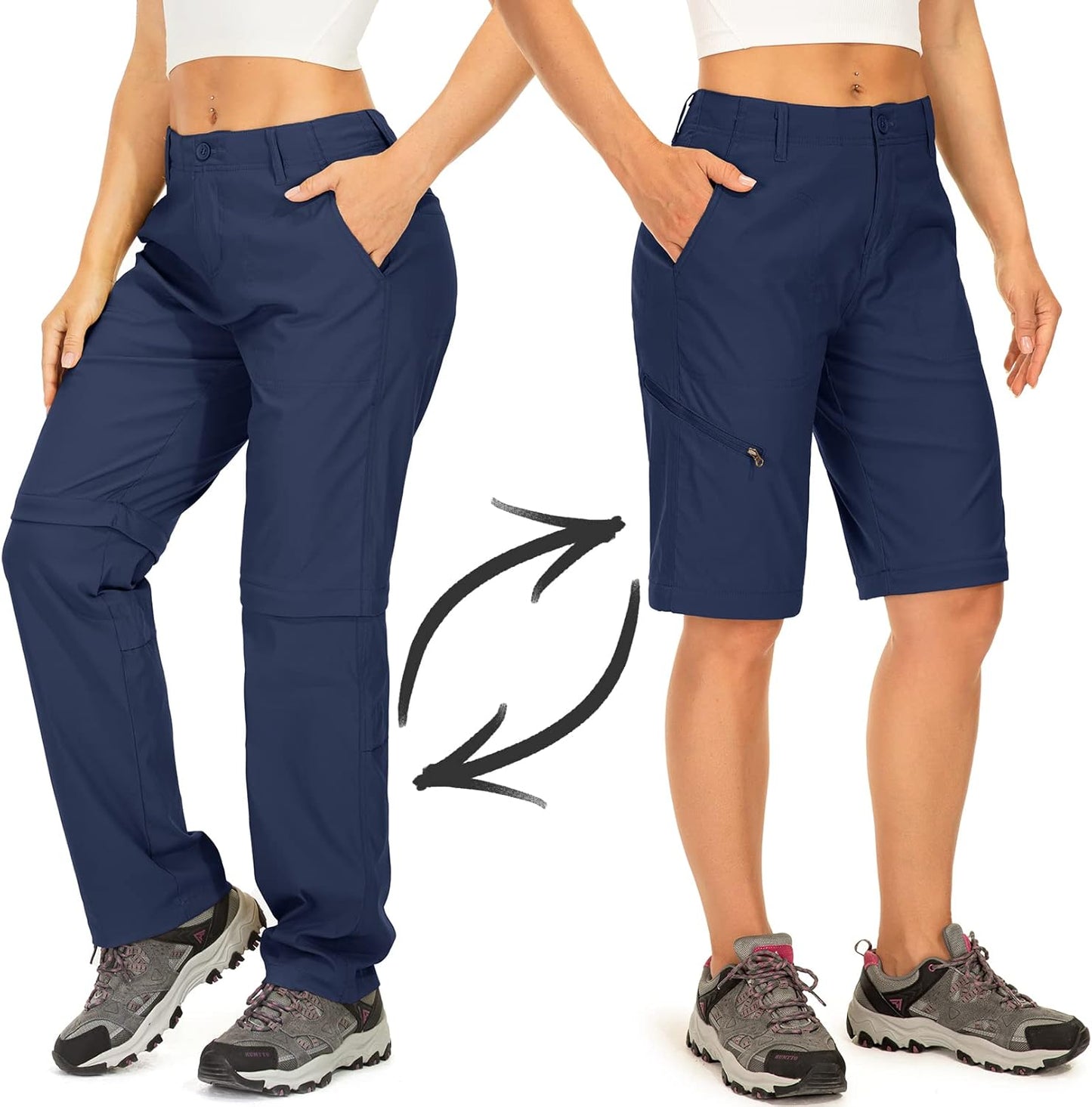 Women's Hiking Pants Convertible Zip Off Lightweight Quick Dry Outdoor Travel Camping Safari fising Pants