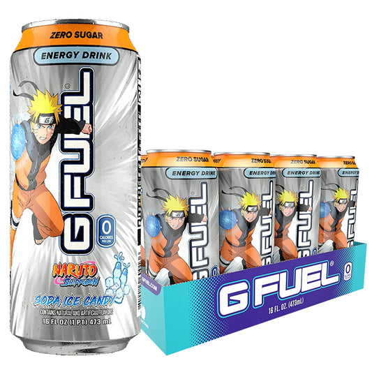 G Fuel Energy Drink, Lemon Lime Slushie, Sugar Free Beverage with 140mg Caffeine, Daily Energy Boost with Focus Amino, Vitamin + Antioxidants, 16 oz Cans (Naruto Shippuden, 12-Pack)