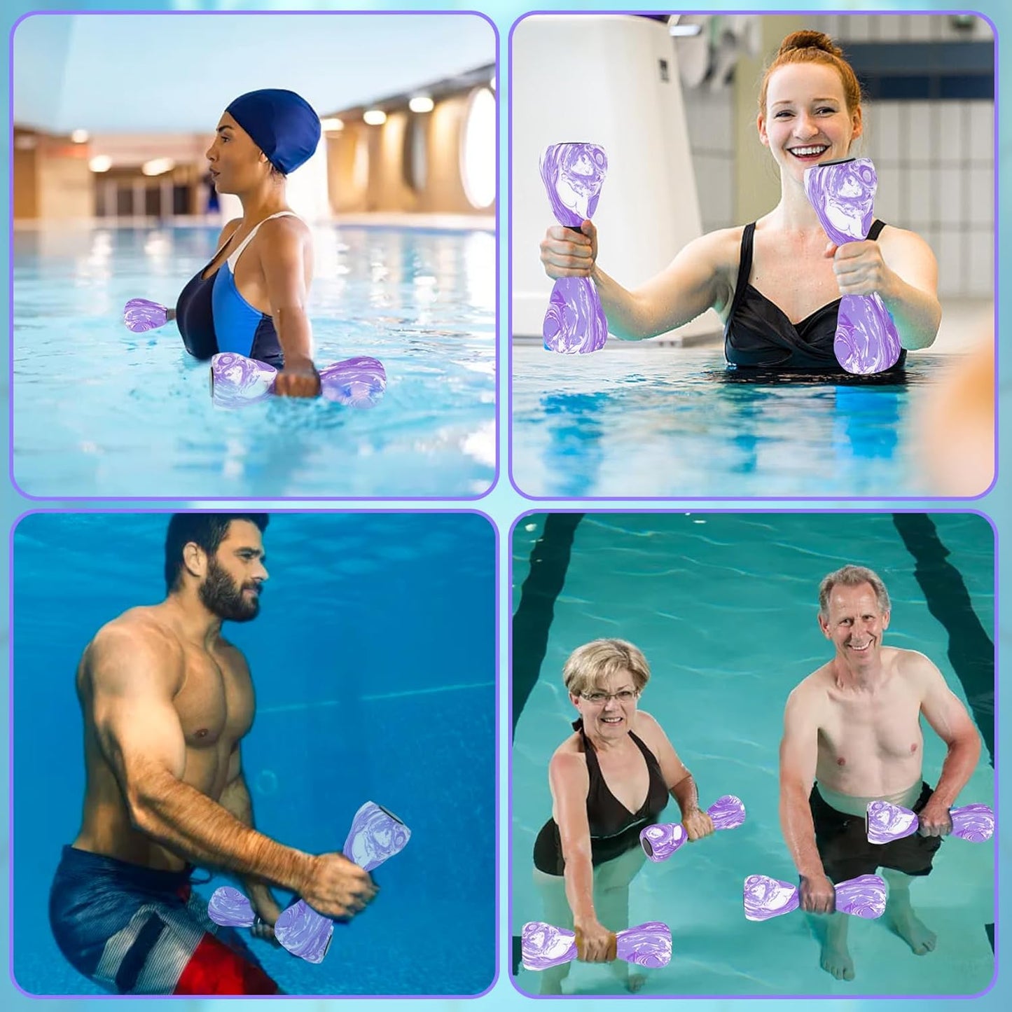 Aquatic Dumbbells, 2PCS Foam Water Weights, Aerobic Exercise Fitness Equipment Dumbbells, Dumbbells Set for Water Aerobics Weight Loss, Pool Fitness, Water Exercise