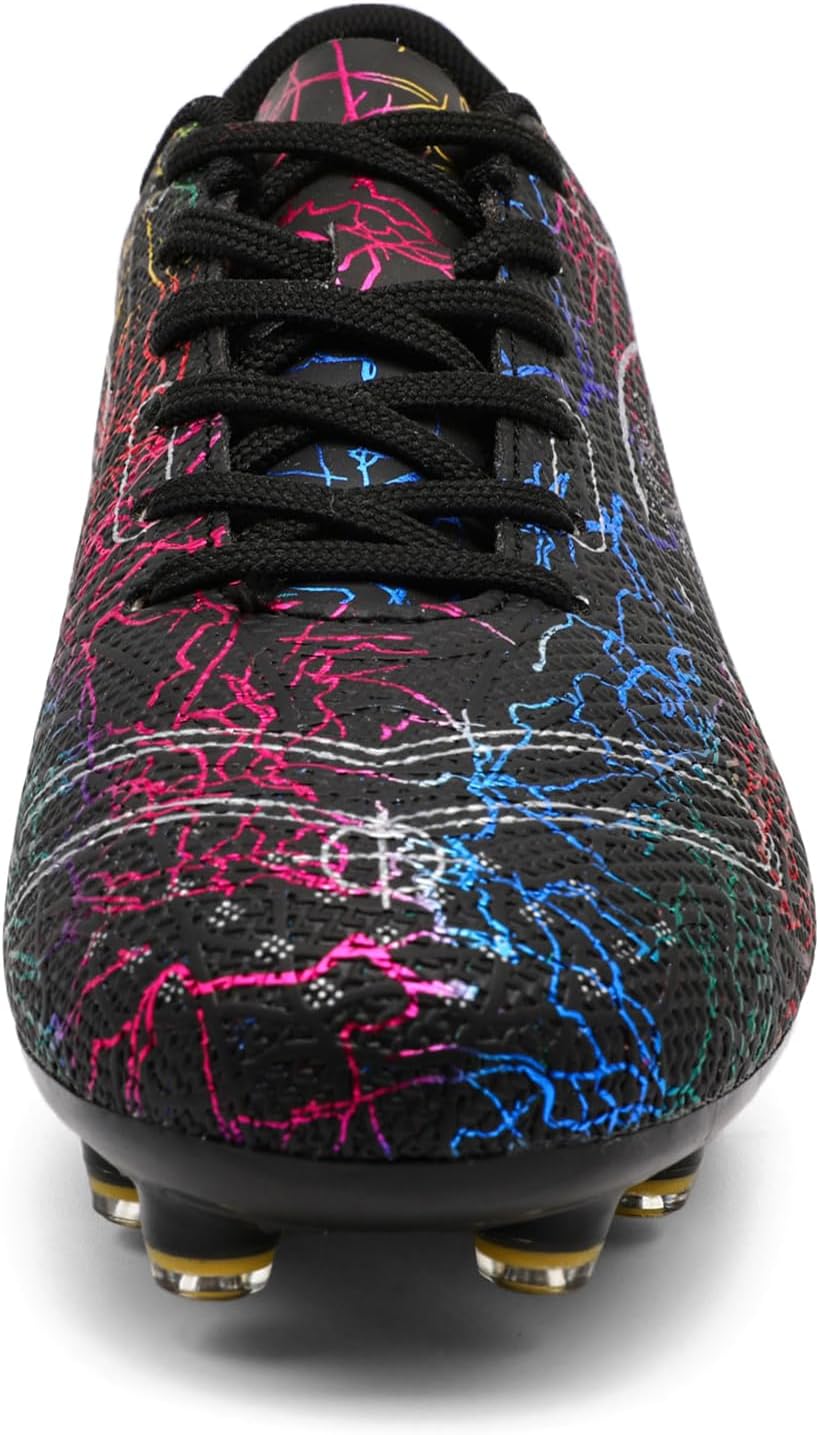 Boys' Soccer Shoes Kids Firm Ground Soccer Cleats Girls Athletic Sneakers Outdoor Turf Football Shoes for Little/Big Kid