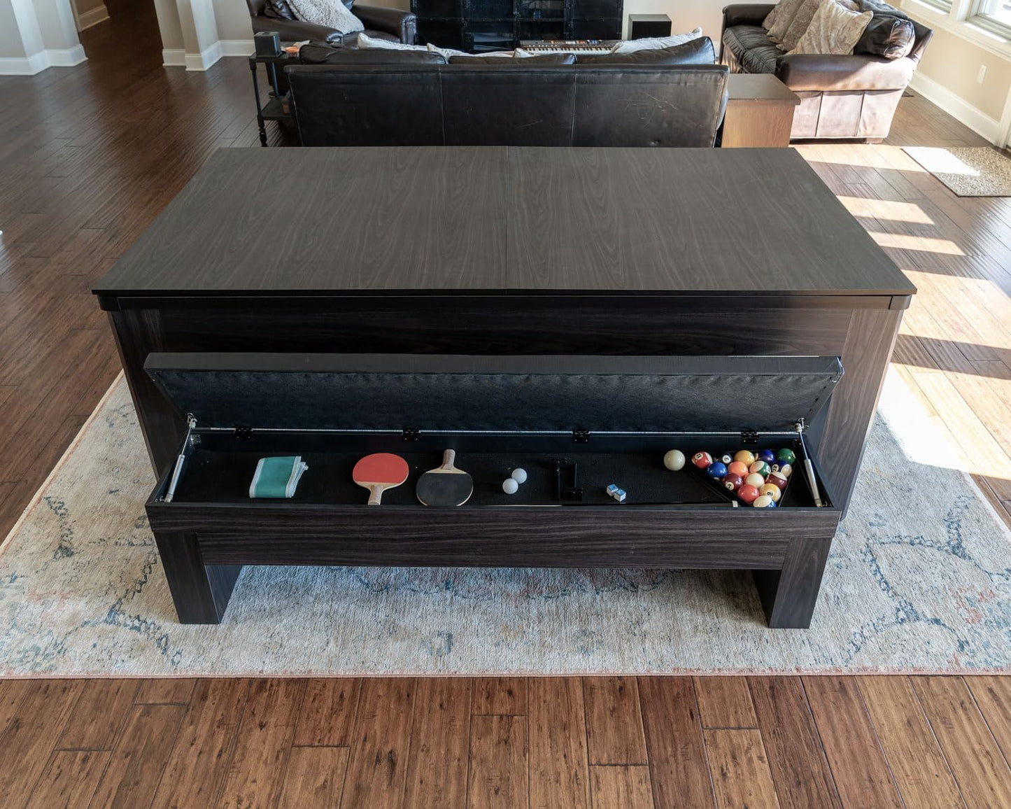 New York Nights 7 Ft Pool Table Set with Benches and Top