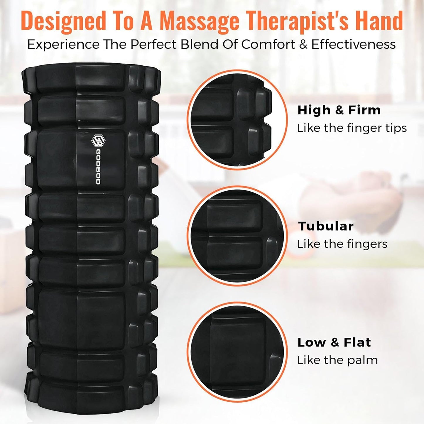 Deep Tissue Foam Roller - High-Density Muscle Massage Roller for Recovery, Pain Relief, Trigger Point, and Myofascial Release - Ideal for Athletes, Gym, and Physical Therapy - 13" x 5"