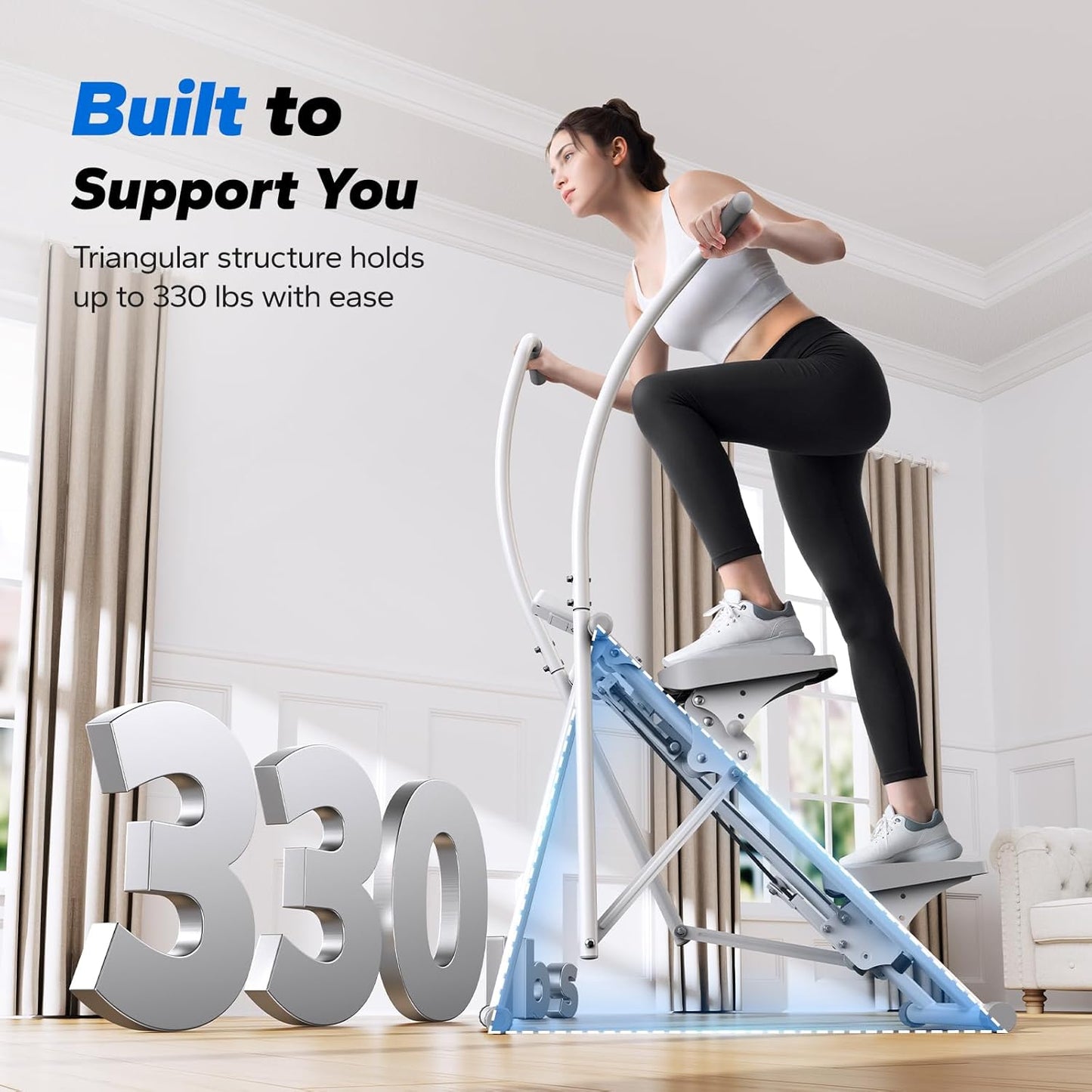 MERACH Stair Stepper for Home Gym Exercise, New Version Vertical Climber Machine for Full-Body Workout, Compact Folding Cardio Exercise Climber with Extended Step Range, Adjustable Handlebar & Pedals