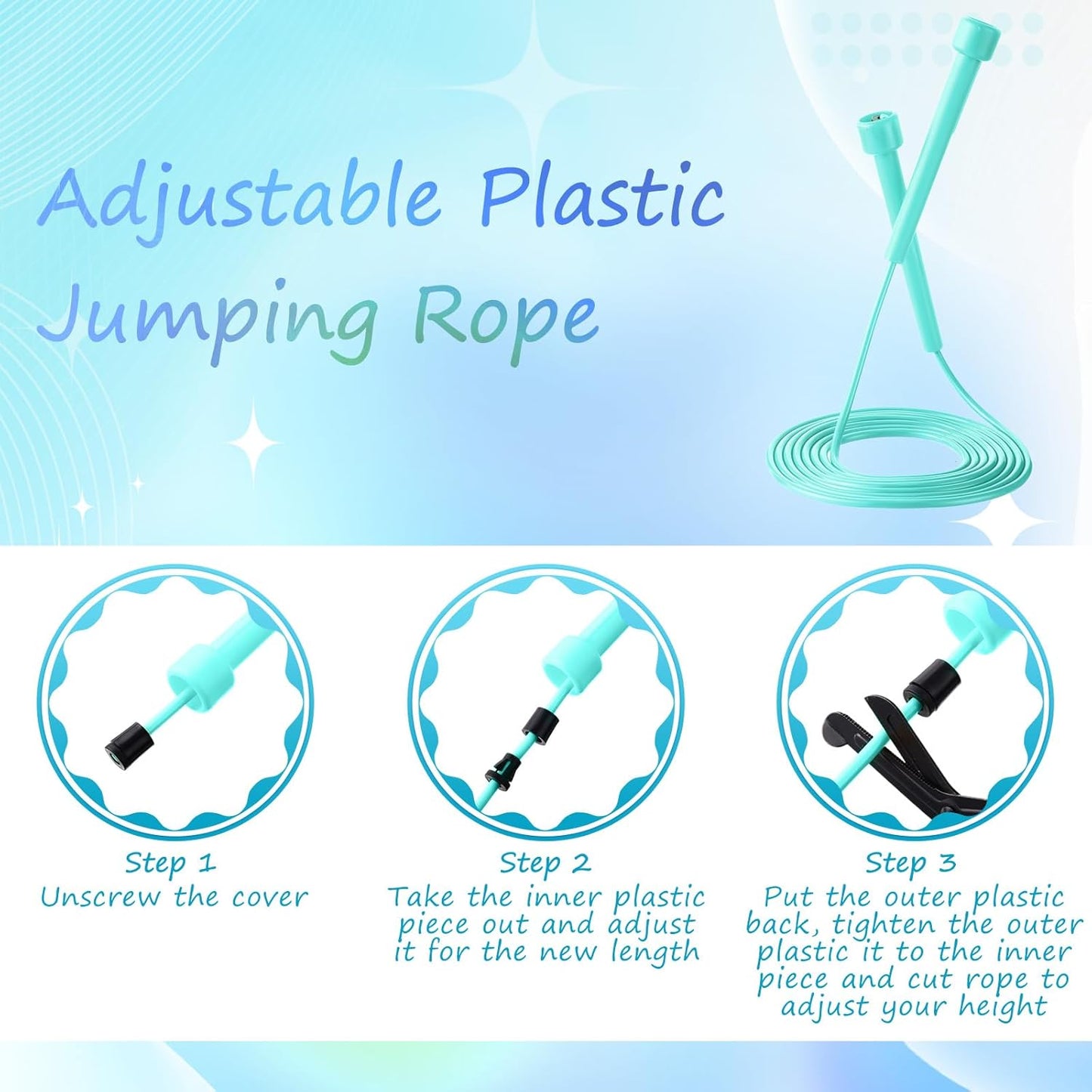 72 Pcs PVC Jump Ropes for Fitness 9.2 ft Adjustable Skipping Rope Versatile Unbreakable Speed Rope with Plastic Handles for Women Men Kids Endurance Training Cardio Exercise Workout