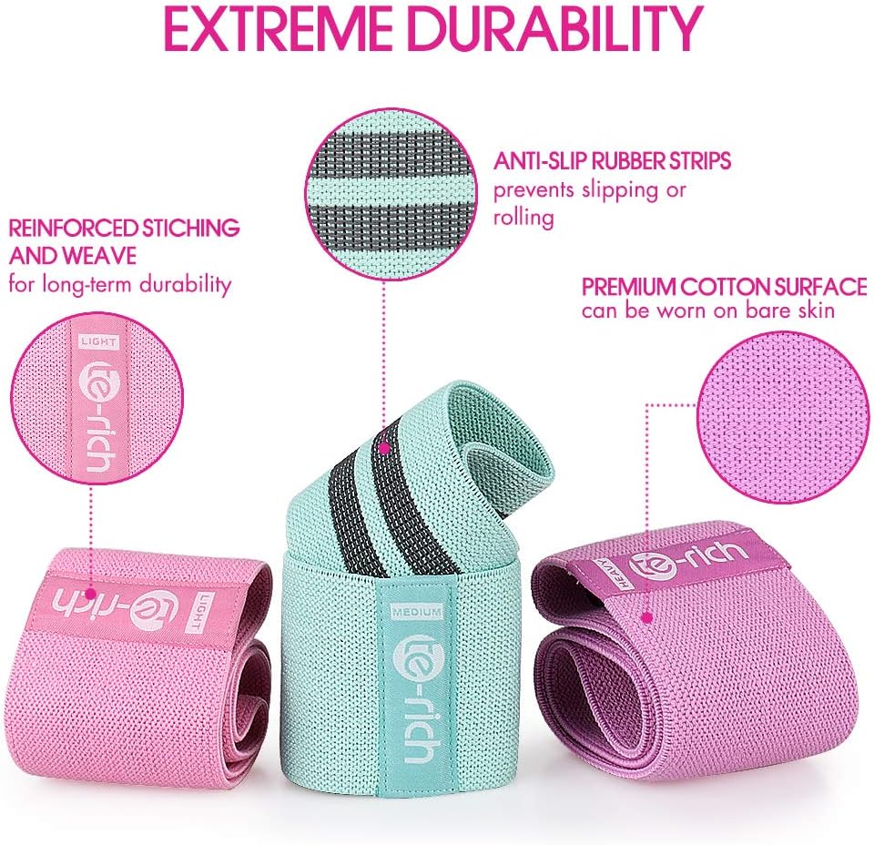 Resistance Bands, Fabric Workout Bands for Women & Men, Cloth Booty Resistance Loop Bands, Thick Squat Bands for Butt/Legs/Thigh/Hip/Glute Excersing