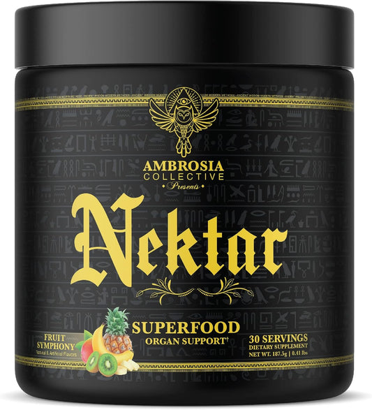 Ambrosia Nektar - Superfood Powder | Complete Health Supplement | 30 Servings (Fruit Symphony)