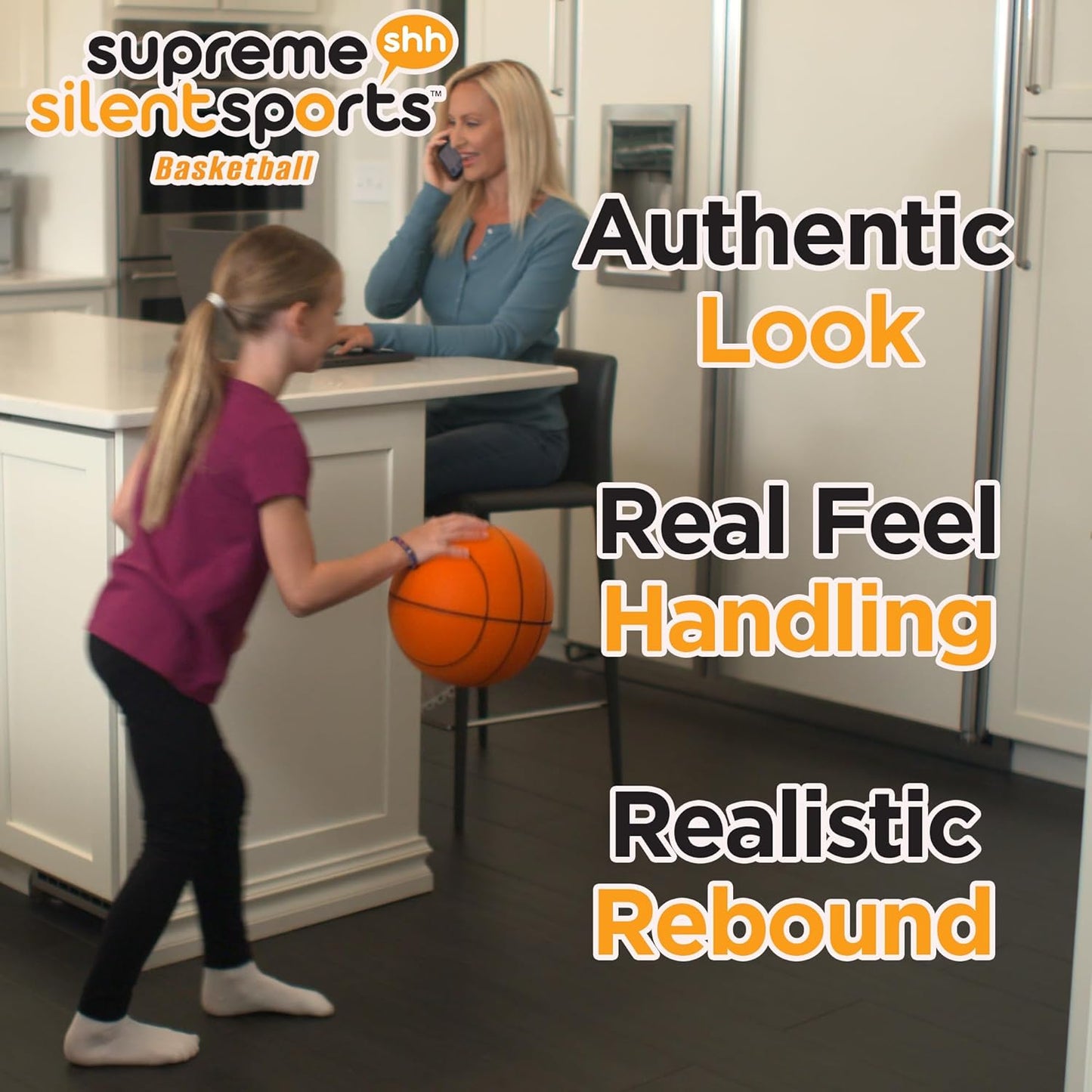 Basketball | Quiet Indoor Safe Premium Foam Ball for Training, Dribbling & Playing, Gift for 3+, Boys & Girls, Never Shrunken or Inflated | Orange (1 Pack)