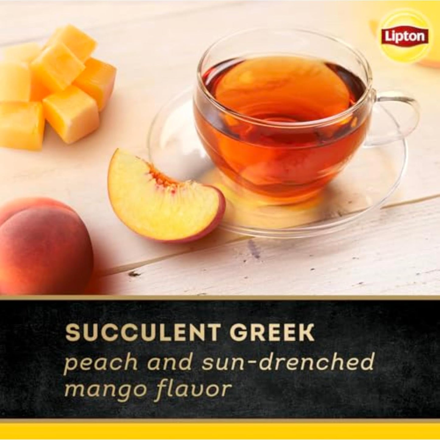 Lipton Black Tea Peach Mango, Pyramid Tea Bags, Flavored Teabags for a Refreshing Cup of Tea, 80 Total Tea Bags (20ct - Pack of 4)