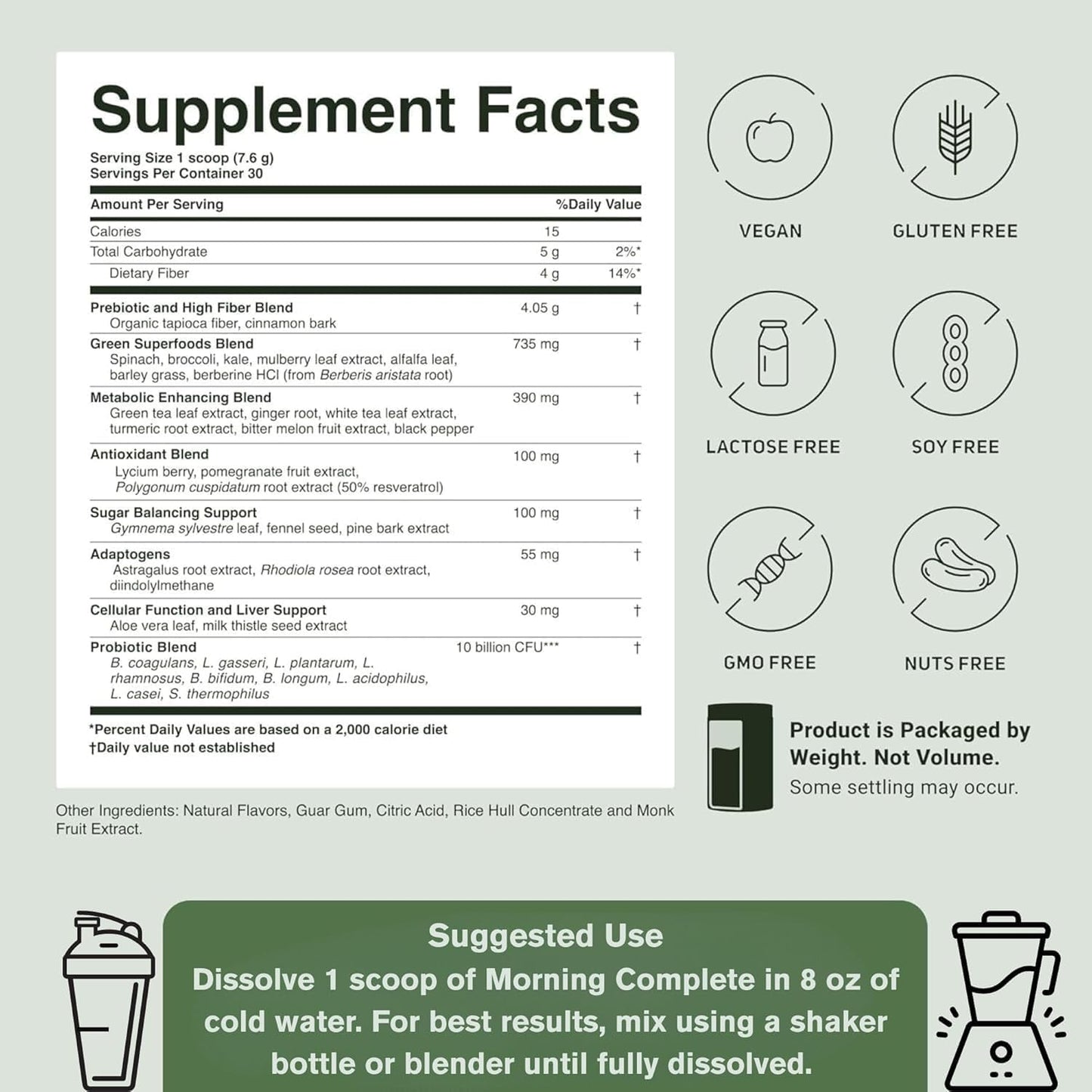 ACTIVATEDYOU Morning Complete Daily Wellness Greens Superfood Drink Mix for Gut Health w/Prebiotics, Probiotics, Antioxidants, Green Superfoods, 10 Billion CFUs (3 Pack, Apple Cinnamon)