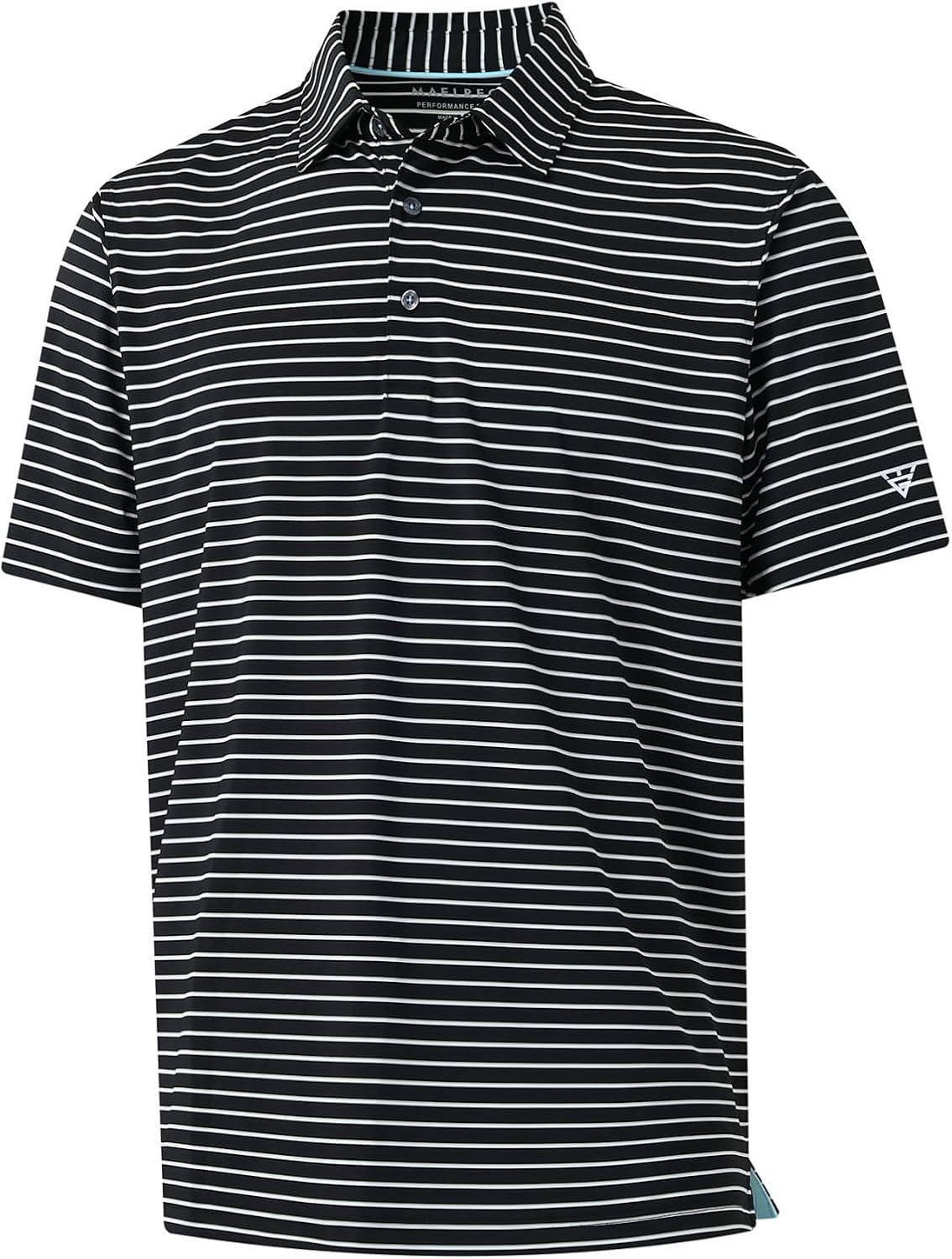 M MAELREG Golf Shirts for Men Moisture Wicking Striped Polo Performance Dry Fit Business Sports Mens Polo Shirts Short Sleeve