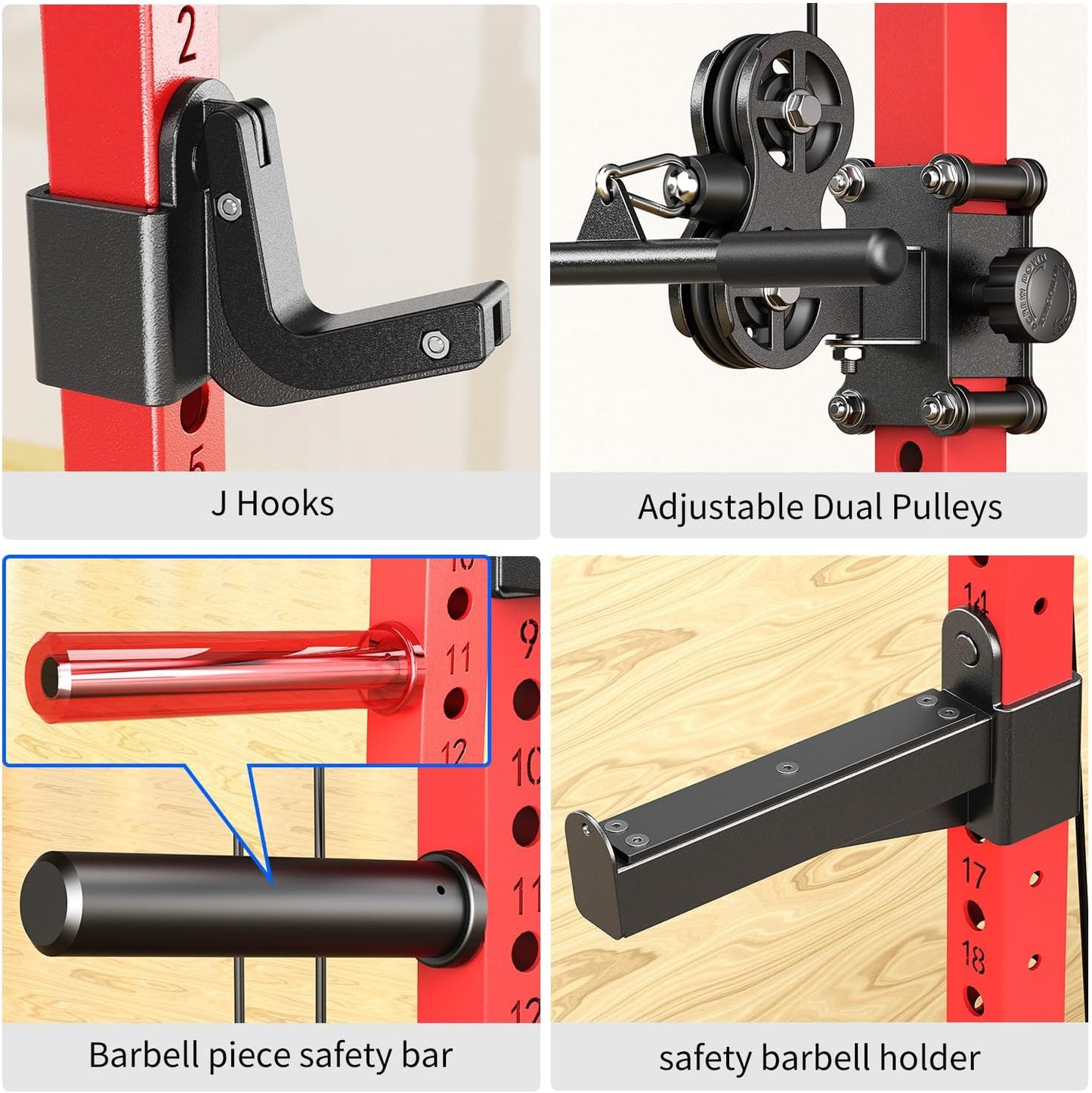 Power Cage,1600lbs Multi-Function Power Rack with Adjustable Cable Crossover System and More Training Attachment, Weight Cage for Home Gym