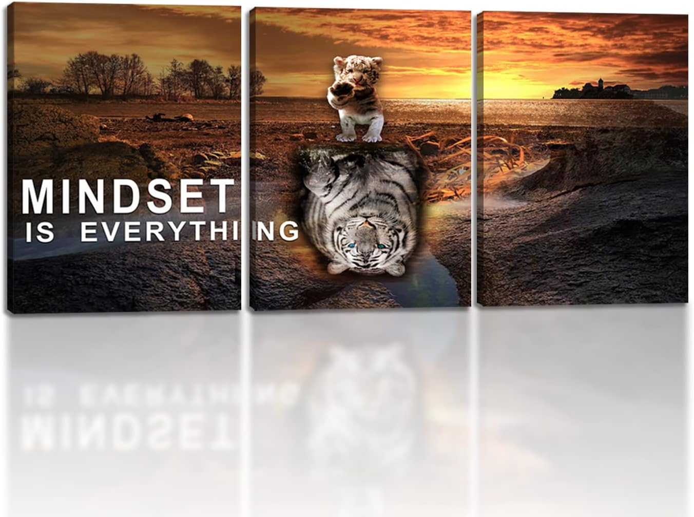 Inspirational Entrepreneur Quotes Office Wall Decor - 3 Pieces Wall Art for Living Room & Bedroom (36" W x 16''H)