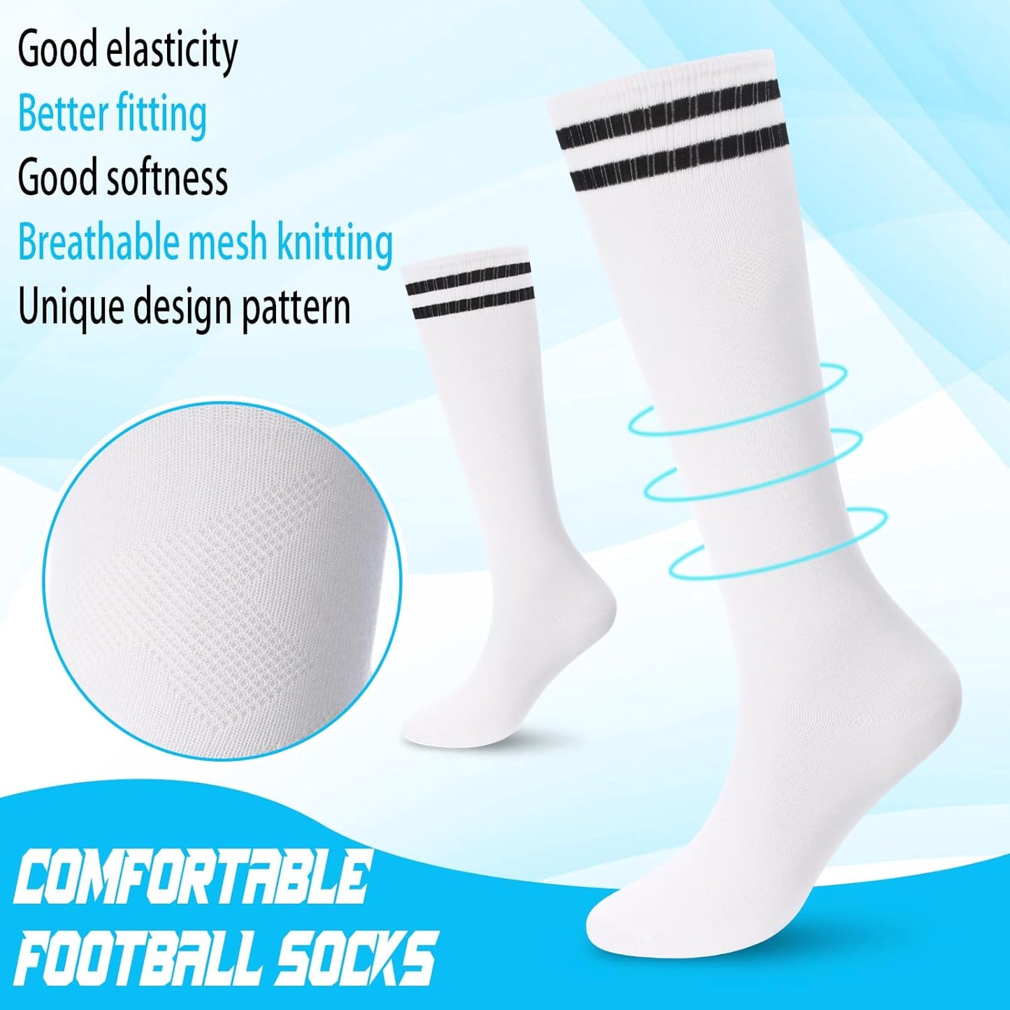 Soccer Shin Guards and Socks Kids Youth Lightweight Soccer Pads Defender with Ankle Protection Ski Shin Guards Football Equipment for Age 4-14 Toddler Boys Girls Teens