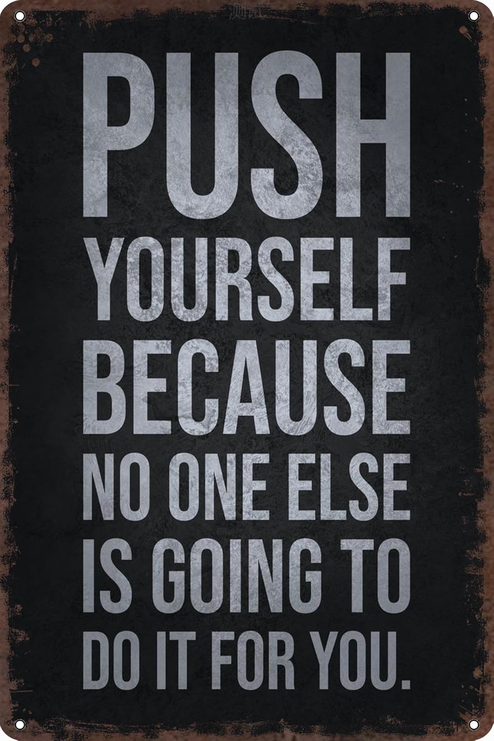 Funny Gym Decor Vintage Metal Signs Push Yourself Retro Tin Sign for Workout Room Decor Home Gym Decor Motivational Wall Art 12x8 Inch