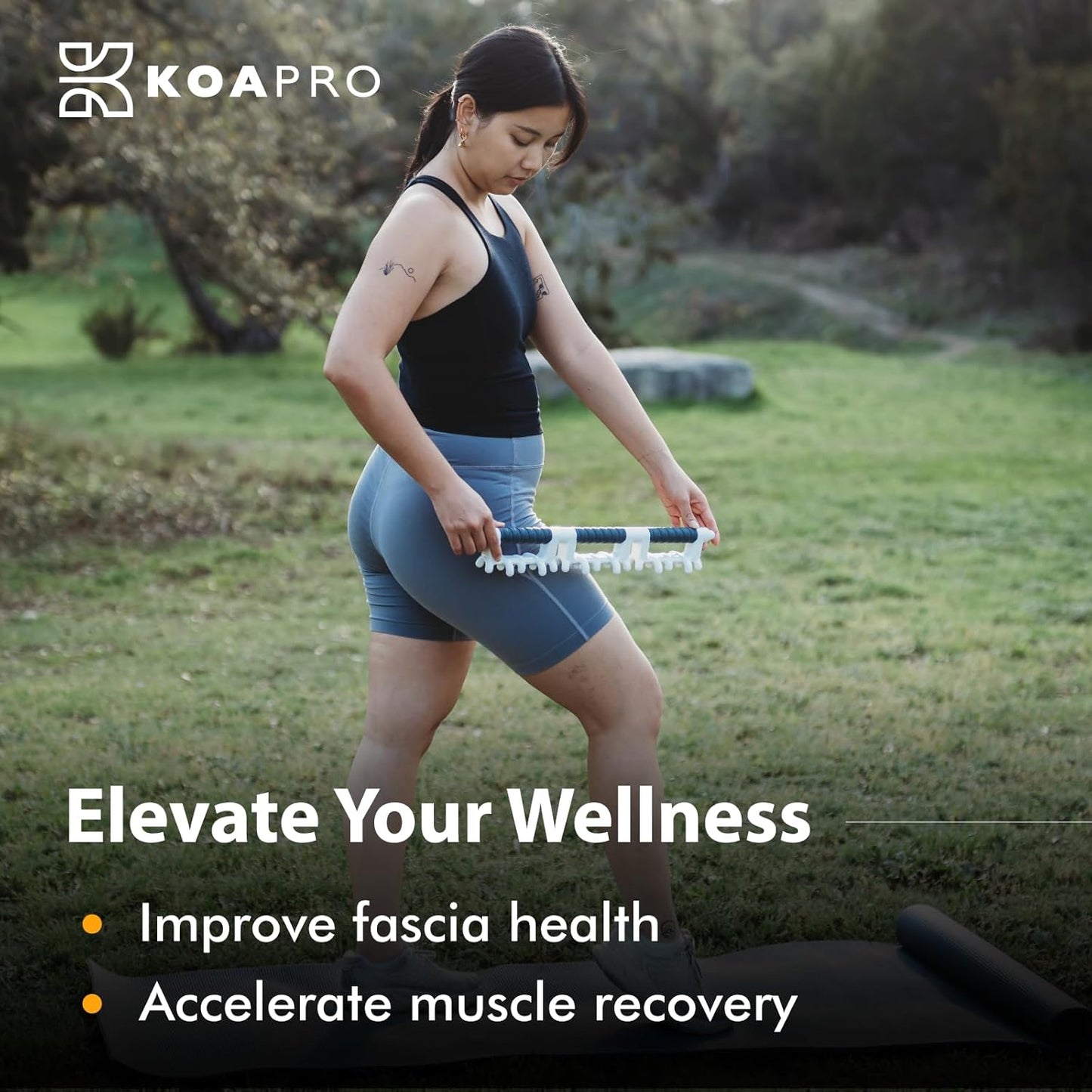 KOAPRO Whole Body Massage Tool - Myofascial Release Tool, Manual Trigger Point and Deep Tissue Massager, Holistic Fascia Health for Cellulite Massage on Legs, Back, and More - Full Body Massage Stick