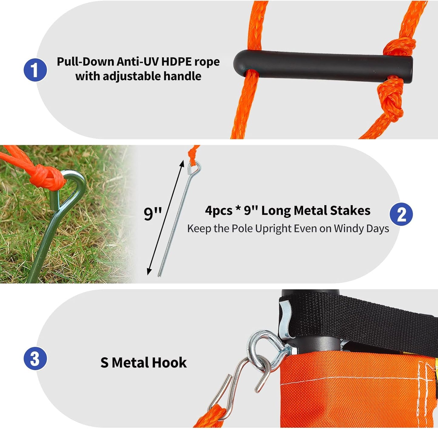 Portable Outdoor Volleyball Net Set System for Backyard Beach with Heavy Duty Poles, Durable Net, PU Volleyball & Pump, Carry Bag