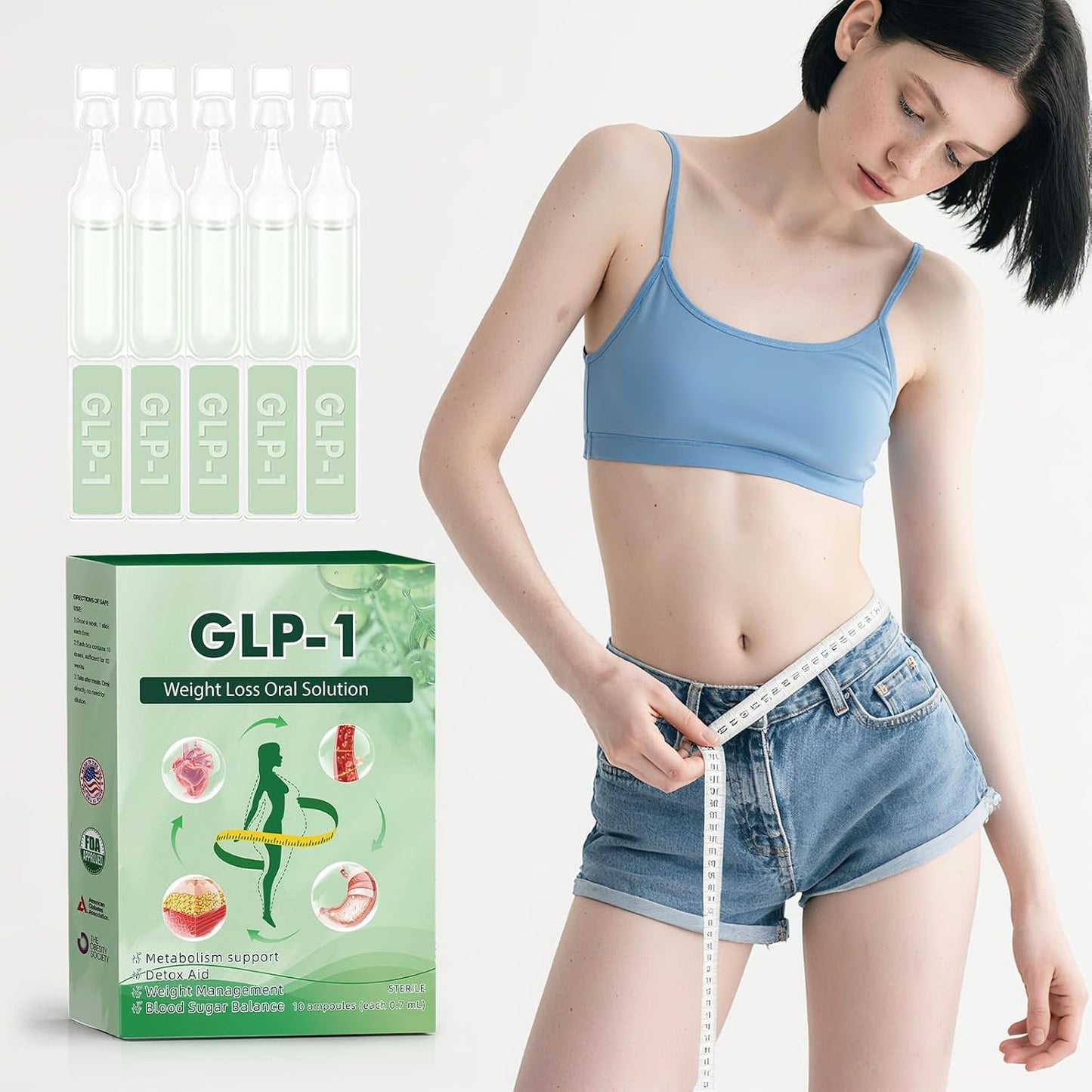New GLP-1 Supplement Oral Solution, Advanced Diet Drops for Women and Men - Fast and Easy to Use (10 Packs - 1 Box)