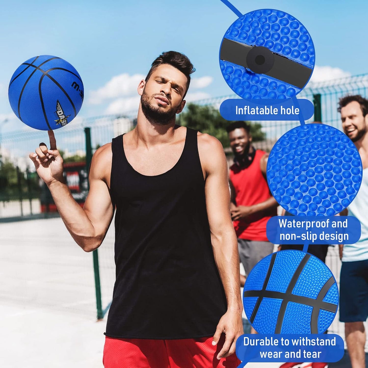 Jerify 12 Pieces Basketballs Bulk Official Size 7 Rubber Basketballs 29.5 Rubber Inflatable Basketballs with Pump Indoor Outdoor Basketballs Bulk Standard Basketball for Training and Play