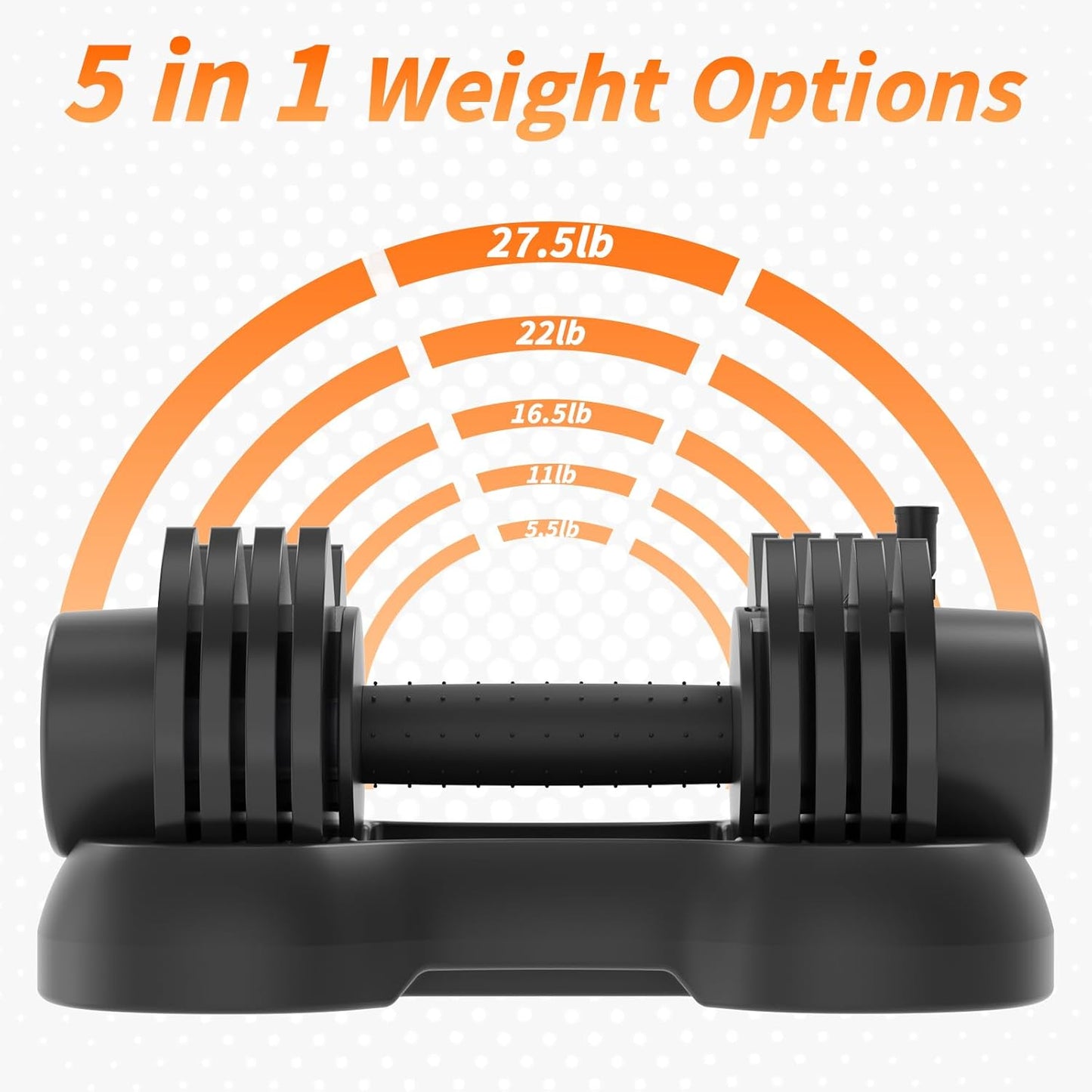 Ativafit 27.5/66/88LBS Pair Adjustable Dumbbell Set with Anti-slip Handle 12 In 1 Quick Dial Adjustment Weights With Safety Locking Button Space Saving Strength Training for Full Body Home Gym Workout