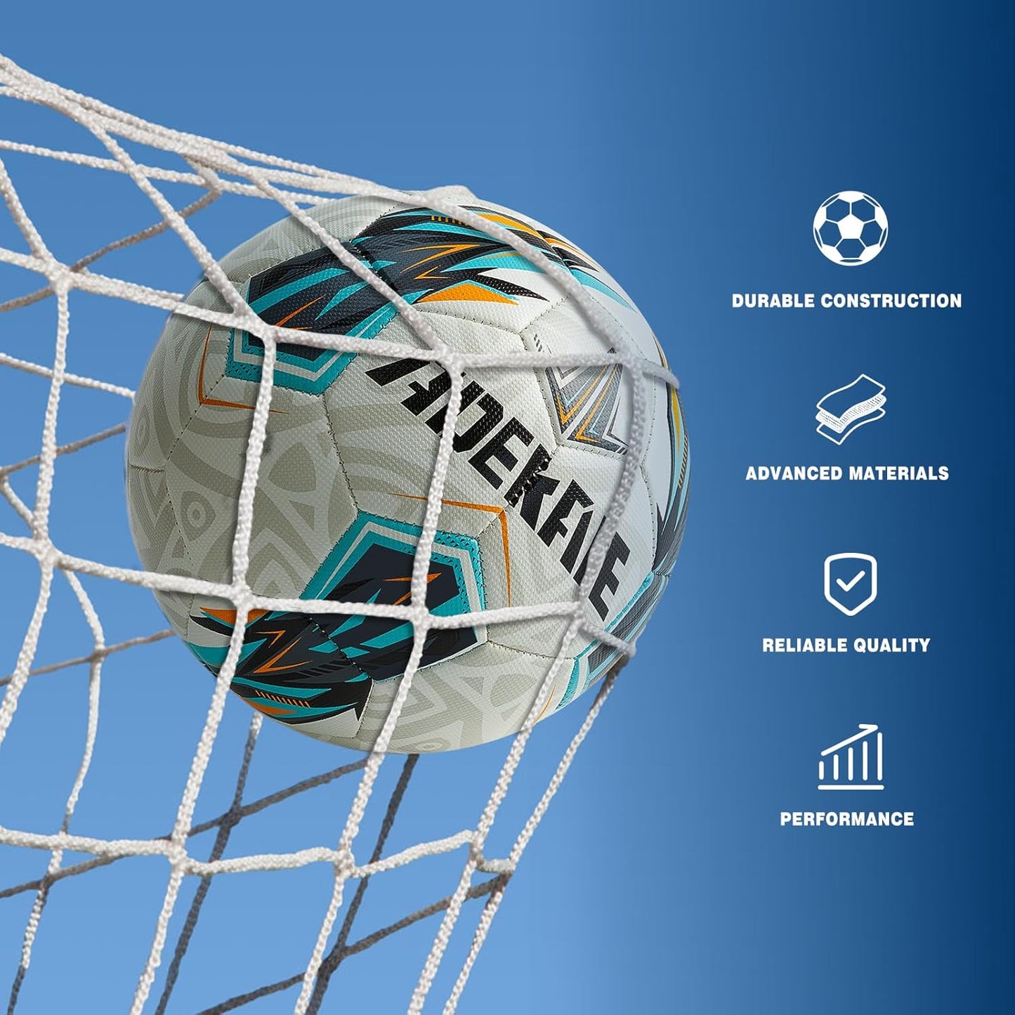 Soccer Ball Size 5 for All Age Recreational or Professional Outdoor Practice, PU Official Size&Weight, Size 5 Soccer Ball for Boys Youth Adults College Team, Ideal Gifts with Pump and Carry Net