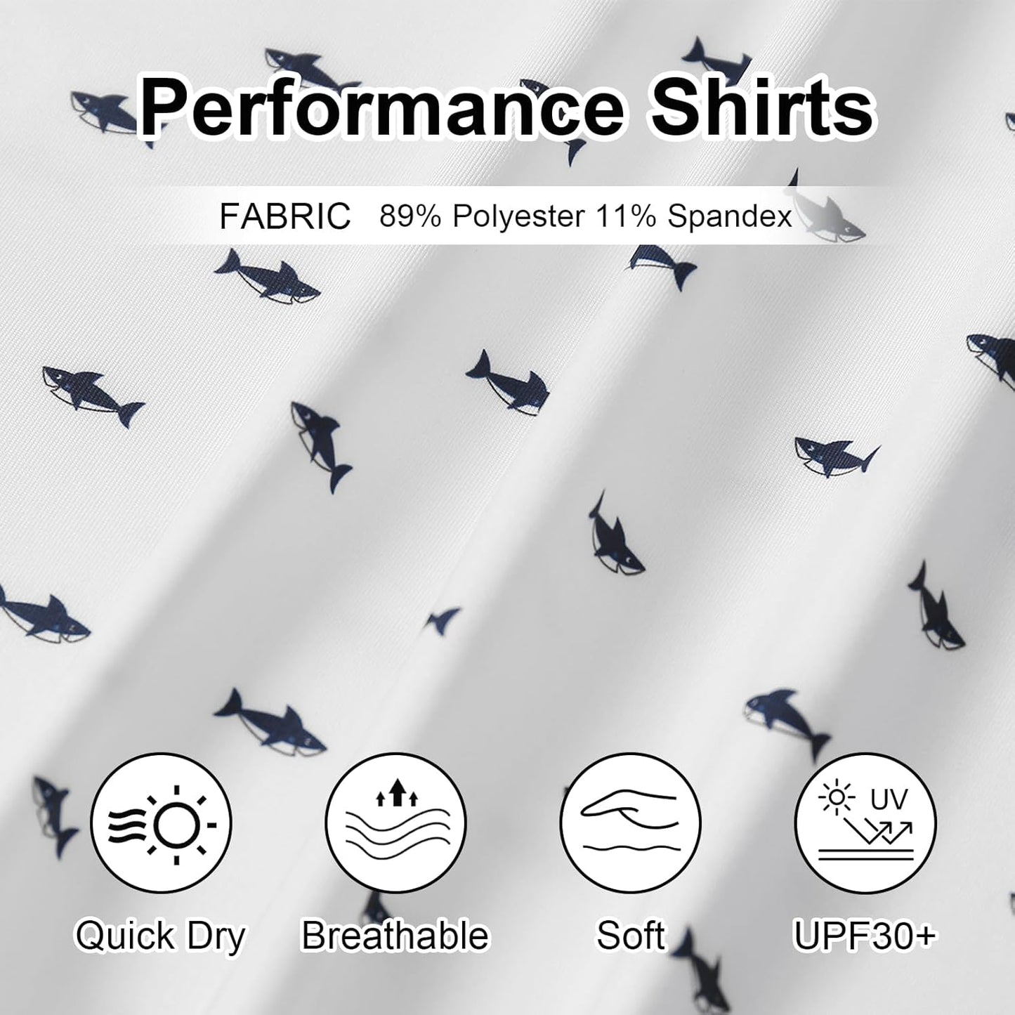 Golf Shirts for Men - Moisture Wicking Short Sleeve Performance Sport Casual Striped Collared Mens Polo Shirt