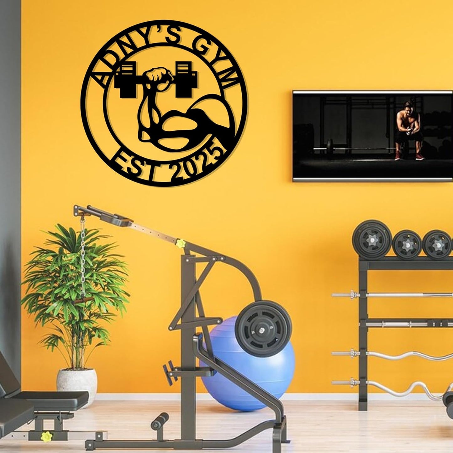 Luxury Personalized Gym Metal Sign, Custom Home Gym Sign, Home Gym Decorations, Gifts for Fitness Lovers, Workout Room Decor, Gym Signs for Home Gym, Christmas Gifts 4