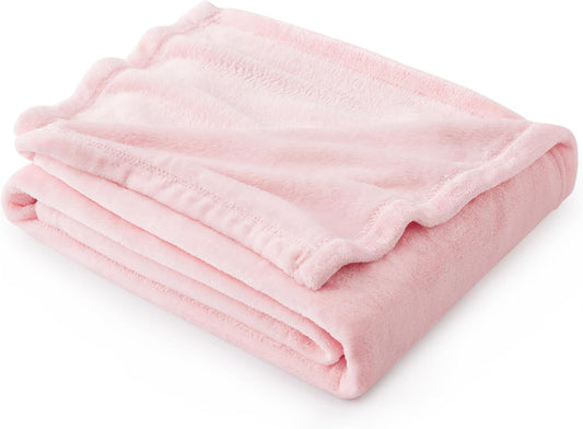 Bedsure Pink Fleece Throw Blanket for Couch - 300GSM Cozy Soft Blankets for Women, Cute Small Fleece Throws for Girls, Pink Home Decor Gifts, 50x60 Inches