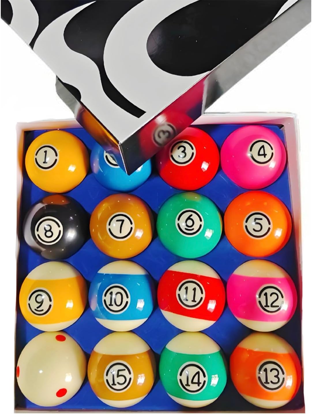Billiard Balls Standard Set 16 Pool Table Balls 2-1/4 inch Replacement Billiard Cue Ball Set Professional Pool Table Accessories