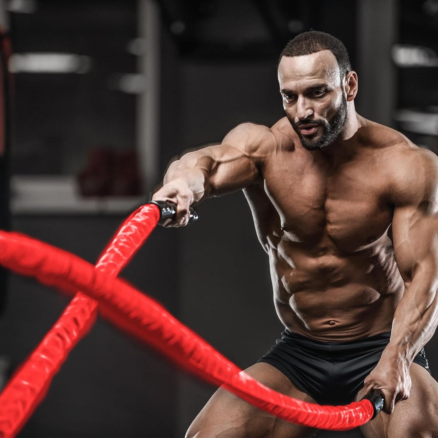 Battle Ropes Red Workout Rope 1.5inch Battle Ropes for Home Gym 30ft Exercise Ropes for Working Out Heavy Ropes for Exercise Training Weighted Rope Weighted Workout Rope Battle Rope