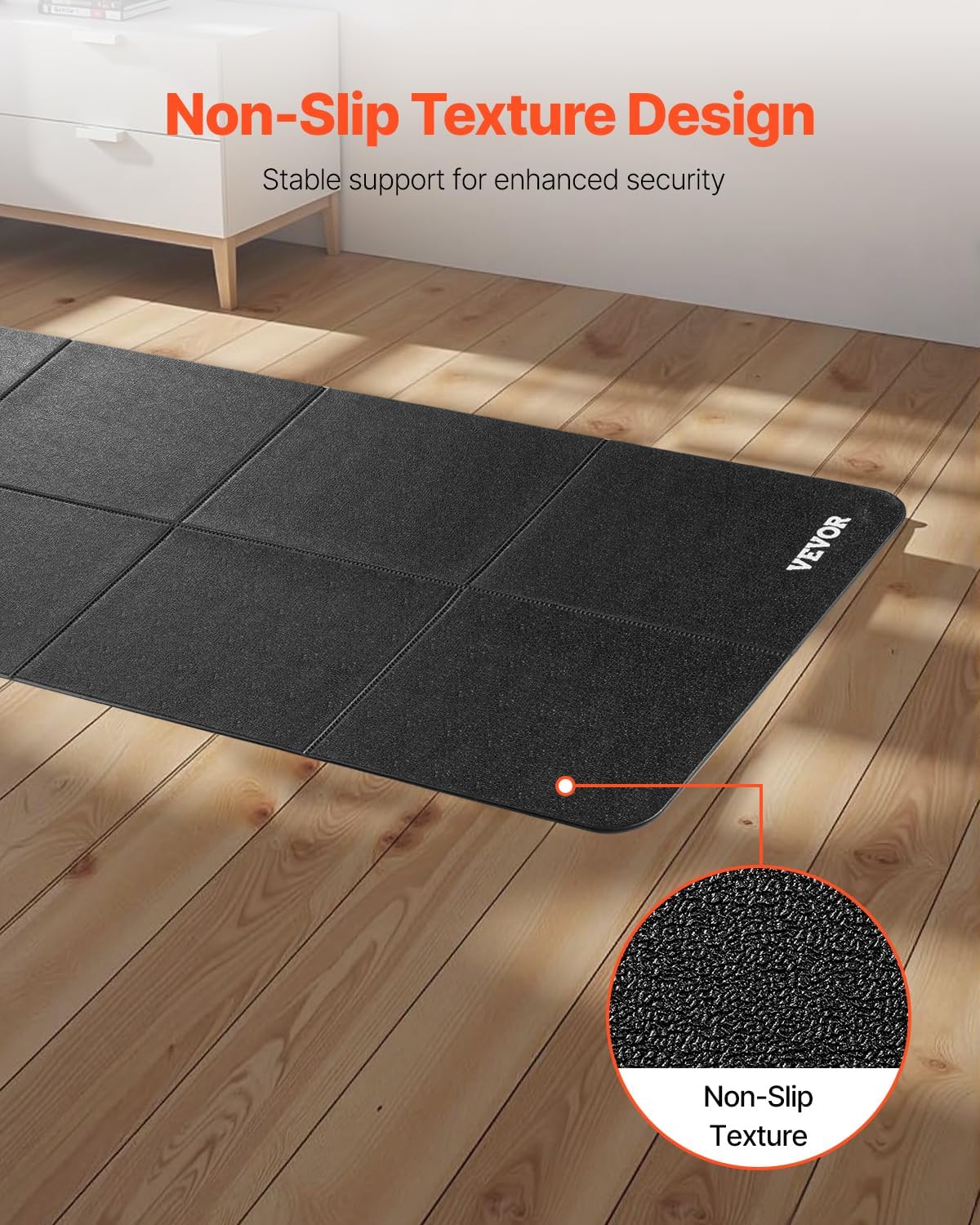 VEVOR Treadmill Mat for Carpet Floor, Exercise Equipment Mat for Treadmills, Stationary & Recumbent Bikes, High Density PVC Floor Protector Gym Mats, Waterproof and Non-Slip for Home Gym