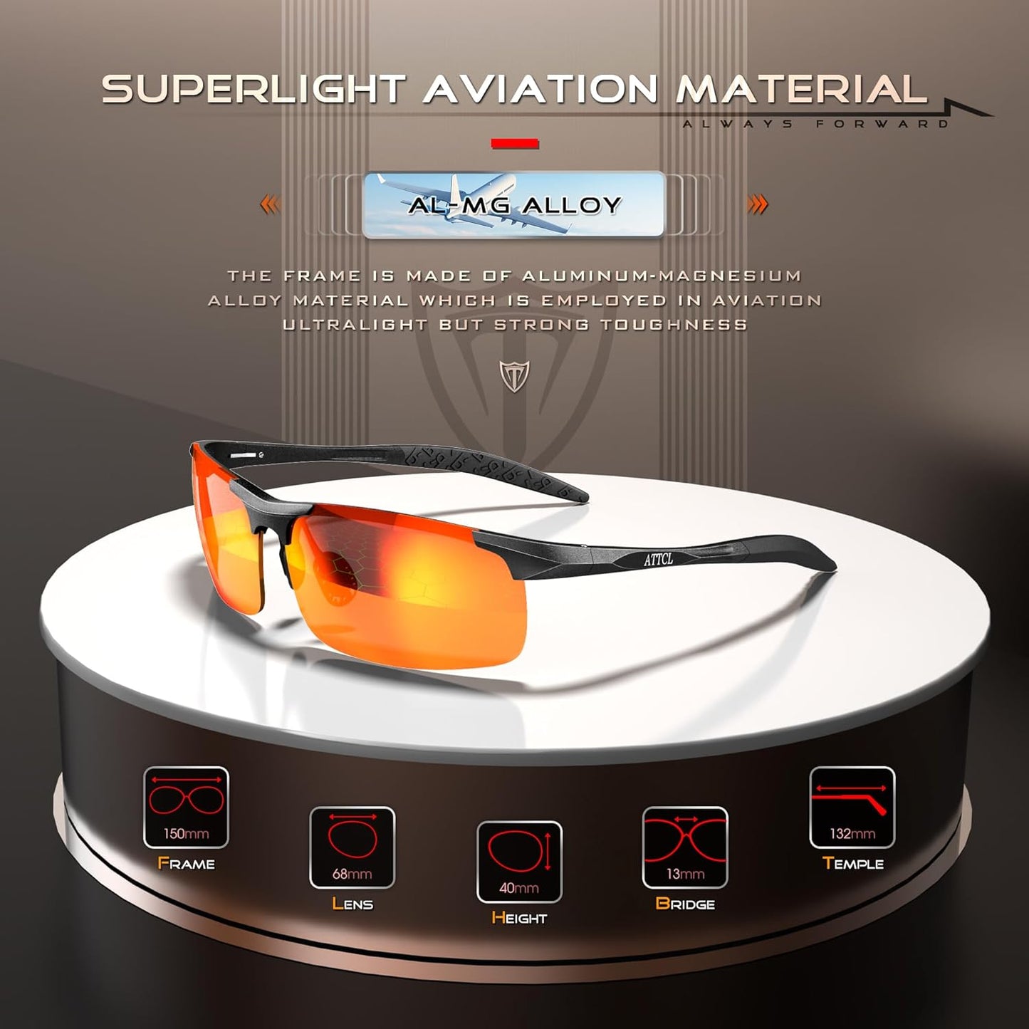 ATTCL Men's Sports Polarized Sunglasses Men for Driving running Fishing Golf - UV Protection Sun glasses Metal Frame